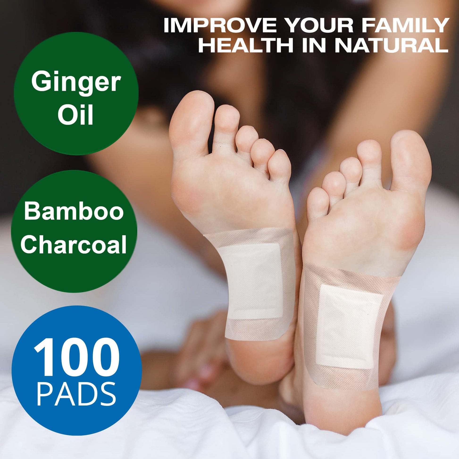 AOSORW 100 Pack Foot Pads, Ginger Oil Bamboo Charcoal Foot Pads, Foot Care Patch AOSORW buy supplements canada