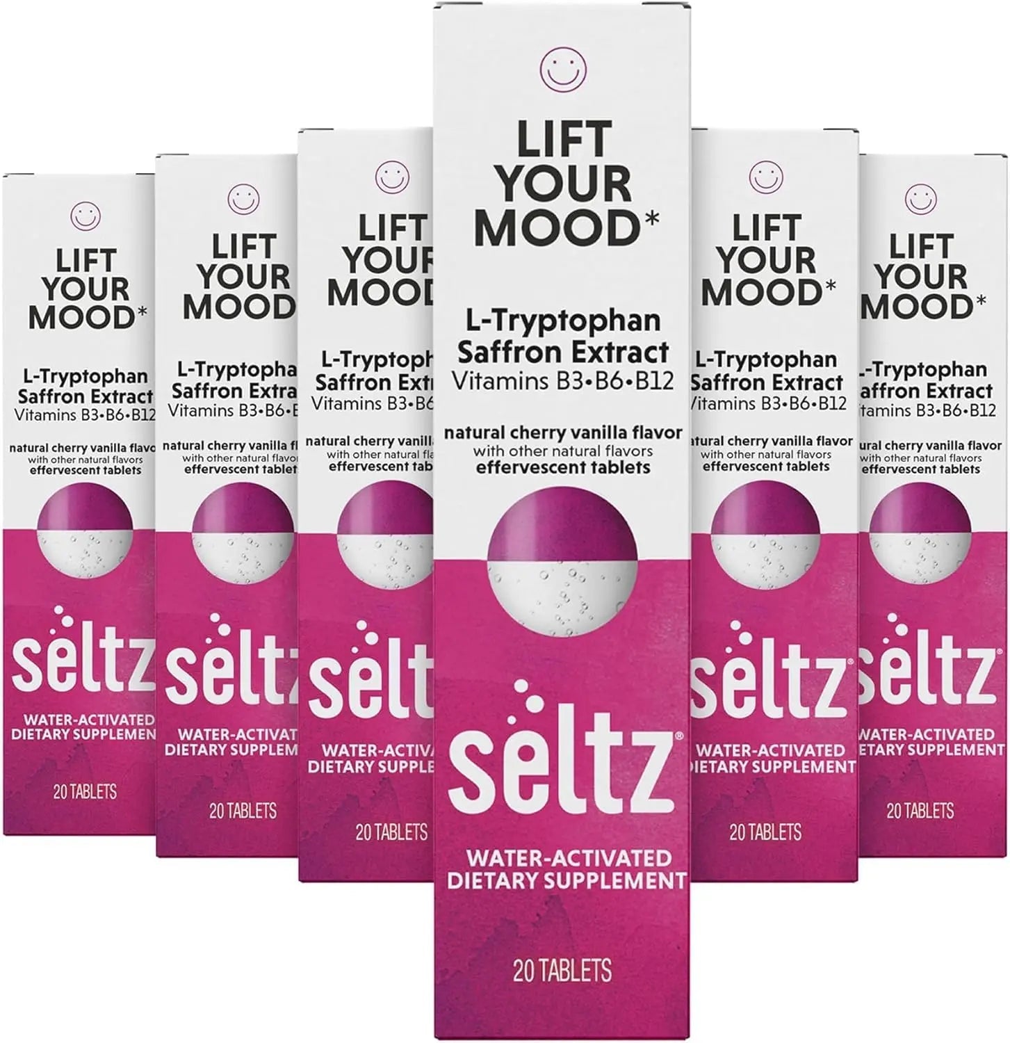 Seltz® Lift Your Mood – Effervescent Vitamins for Mood Support & Energy with L-Tryptophan, Saffron Extract & B Vitamins (B3, B6, B12) Seltz buy supplements canada