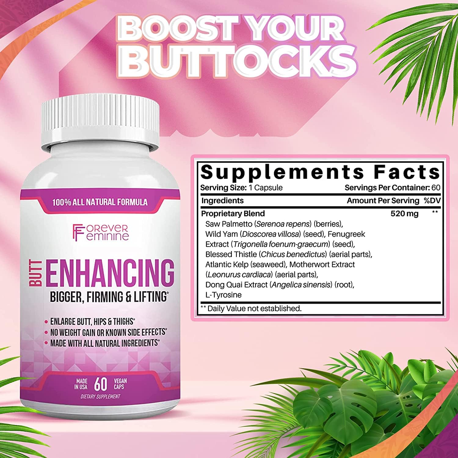 Forever Feminine Premium Butt Enhancement Pills - Booty Enlargement Pills - Shape Forever Feminine buy supplements canada