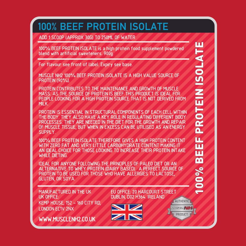 MuscleNH2 Beef Protein Isolate Powder 90%, High Protein, Low Fat, Dairy Free, Gluten Free, Soy Free MuscleNh2 buy supplements canada