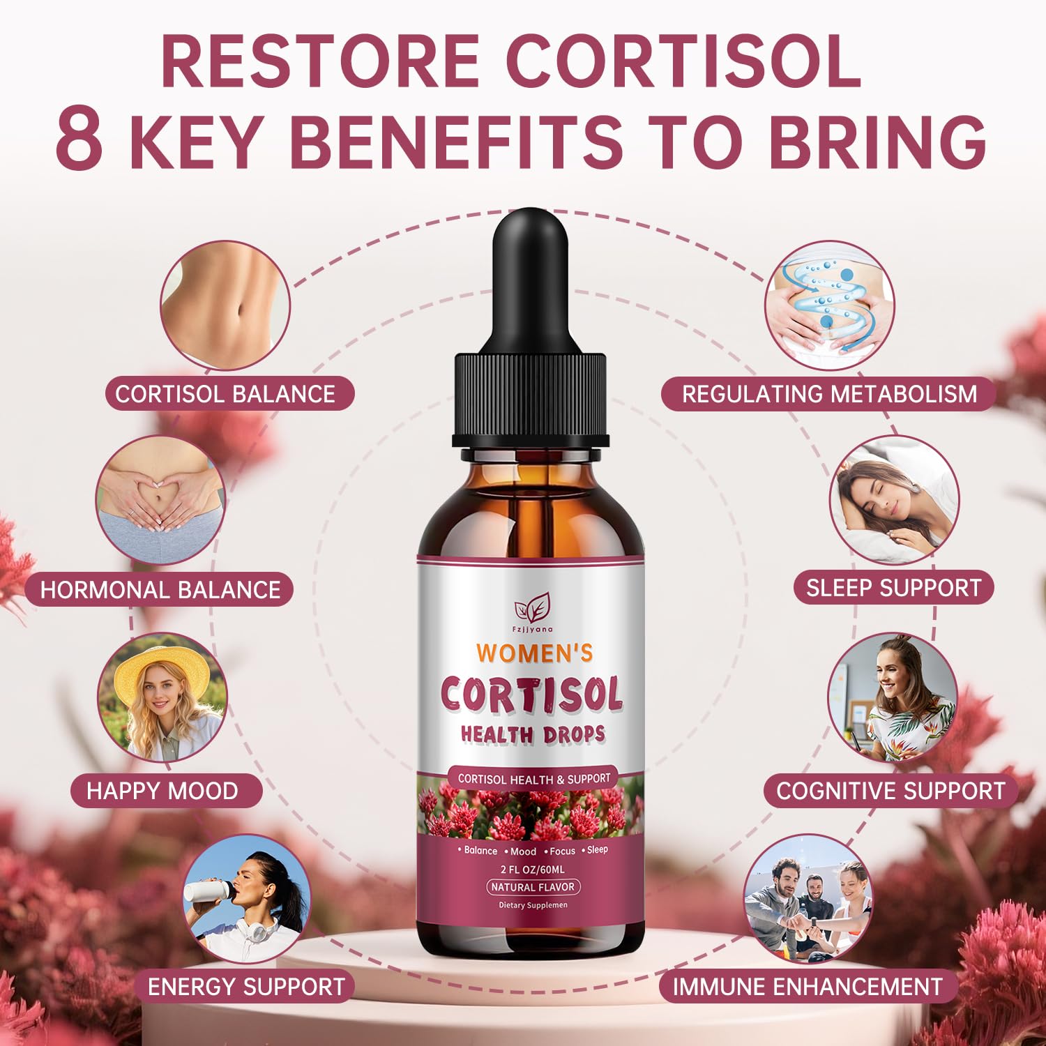 Cortisol Manager Liquid Drops, Cortisol Supplements for Women, with magnesium ashwagandha, rhodiola rosea,l-theanine,Phosphatidylserine-Promote Relaxation and Support Mood- 30 Day Vegan Supply Fzjjyana buy supplements canada