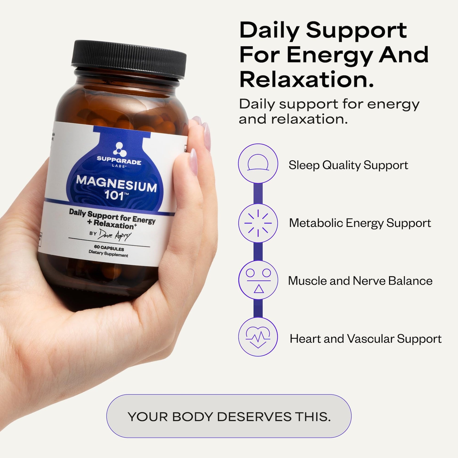 Suppgrade Labs Magnesium 101 by Dave Asprey | Daily Support for Sleep, Metabolism, Relaxation, & Heart Health | 300 mg Chelated Magnesium Bisglycinate | High Absorption Magnesium | 30 Day Supply Suppgrade Labs buy supplements canada