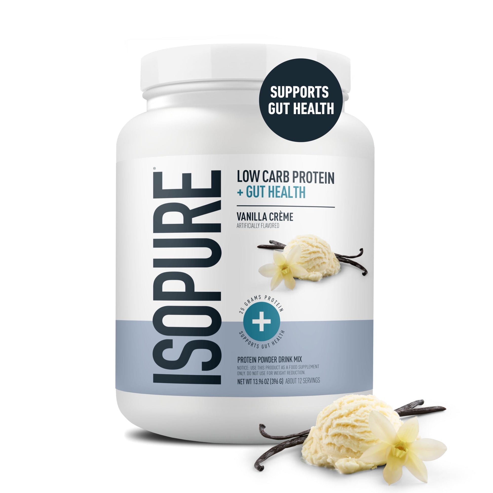 Isopure Protein + Gut Health & Immune Support Powder, Vanilla Crème, 25g Whey Protein with Prebiotics & Vitamins, 12 Servings (Pack of 1) Isopure buy supplements canada