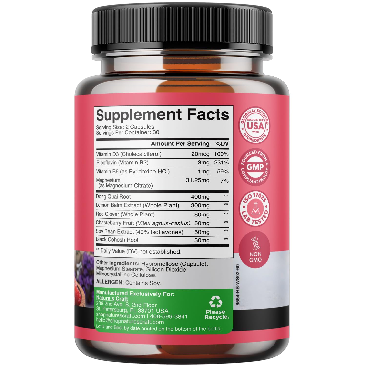 Complete Herbal Menopause Supplement for Women - Multibenefit Menopause Relief Hormone Balance Natures Craft buy supplements canada