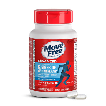 Move Free Advanced Glucosamine Chondroitin MSM + Vitamin D3 Joint Support Supplement, Supports Mobility Comfort Strength Flexibility & Bone + Immune Health - 120 Tablets (40 servings)* Move Free buy supplements canada