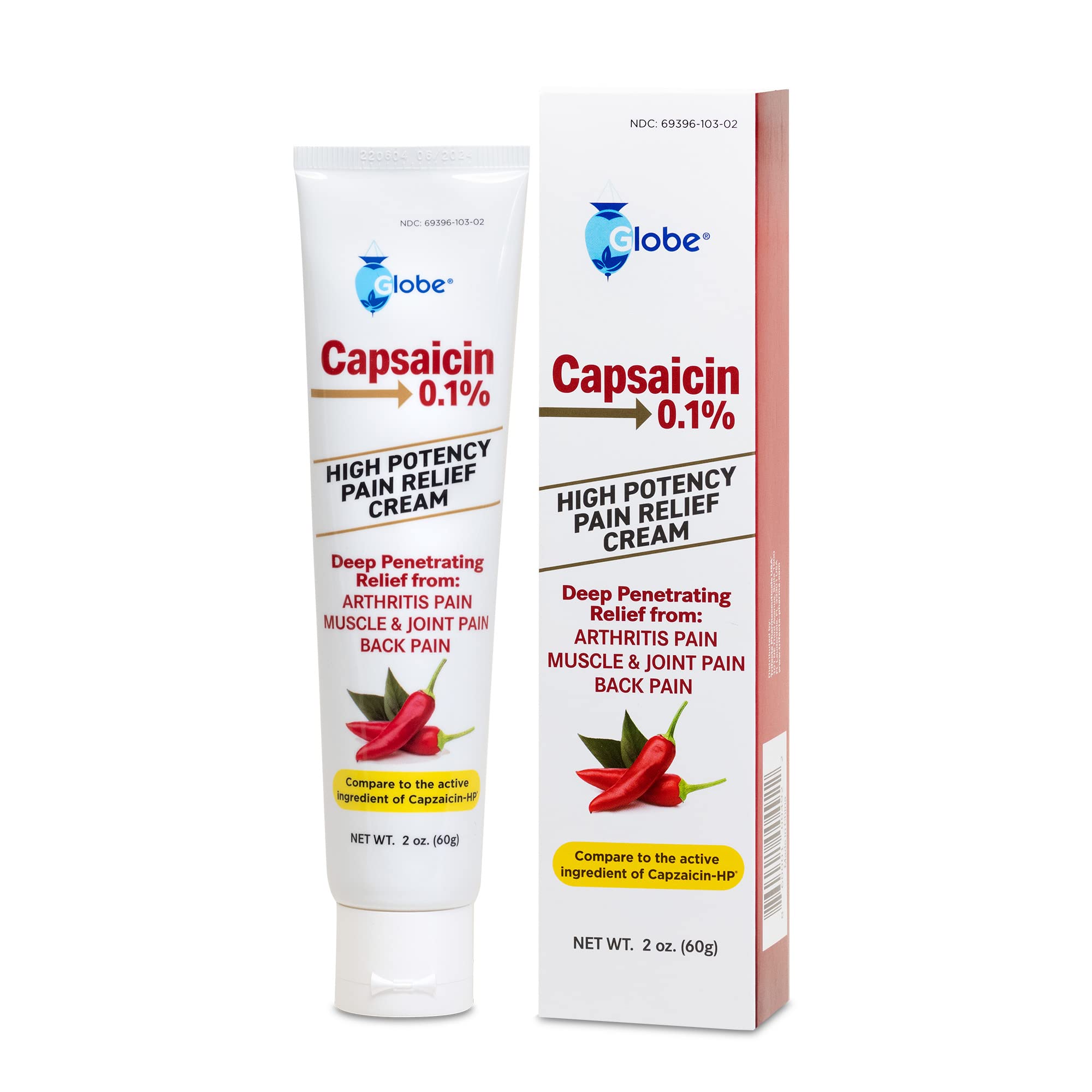 Globe (3 Pack) Capsaicin 0.1% High Potency Pain Relief Cream, Unscented (2 oz) Deep Penetrating Relief from: Arthritis, Muscle, Joint and Back Pain Globe buy supplements canada