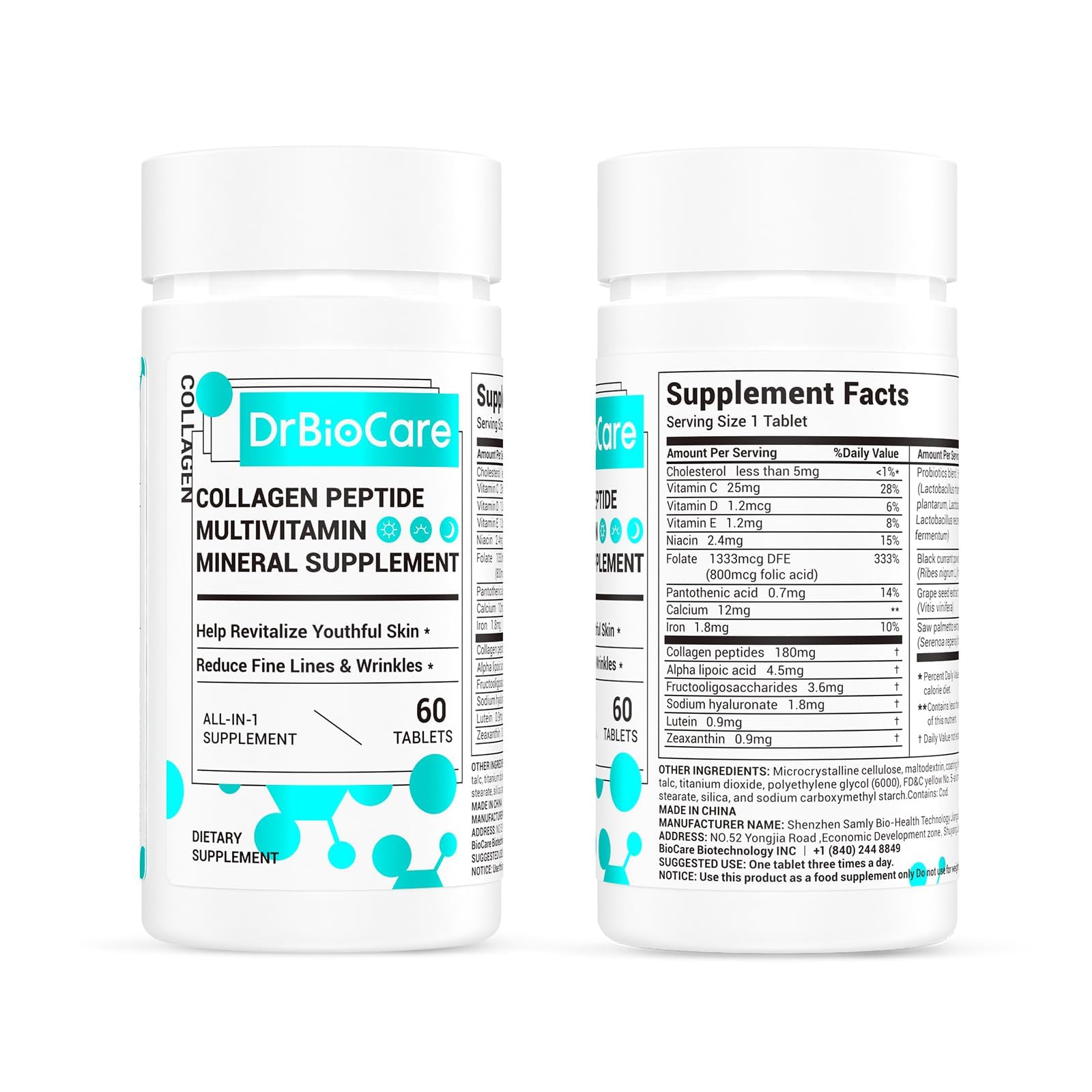 DrBioCare Collagen Peptides for Women, Beauty Vitamin & Mineral Supplement,Contains Vitamin D3, Probiotics for Women & Collagen Peptides,Vitamin B Complex,Vitamin E 180 Tablets DrBioCare buy supplements canada