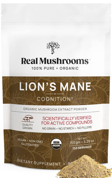 Real Mushrooms Lion’s Mane Powder - Organic Lions Mane Mushroom Extract Real Mushrooms buy supplements canada