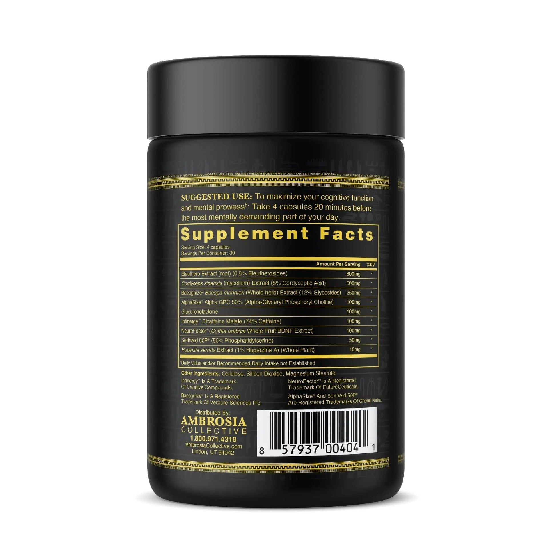 Ambrosia Mental Jewels (Capsules) - Cognitive Enhancer | Increase Memory, Communication Skills, Concentration & Focus | Alpha GPC, Choline, BaCognize Ambrosia buy supplements canada