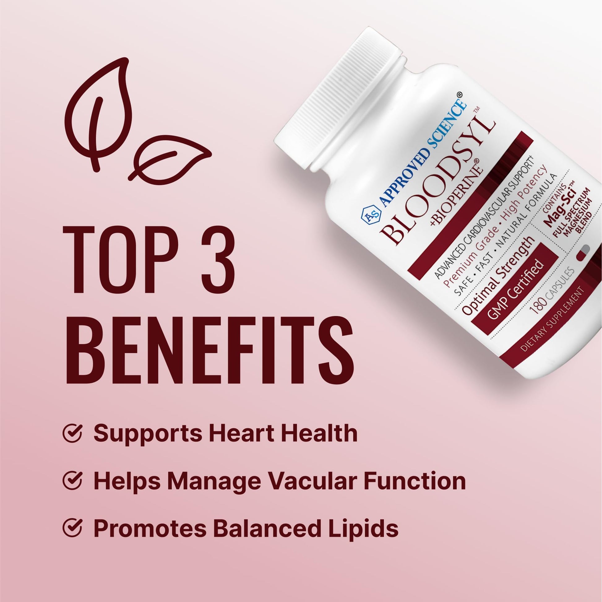 Approved Science Bloodsyl - Supports Blood Flow - Hawthorn Berry, Magnesium, BioPerine - Vegan - 180 Capsules - Pack of 1 Approved Science buy supplements canada
