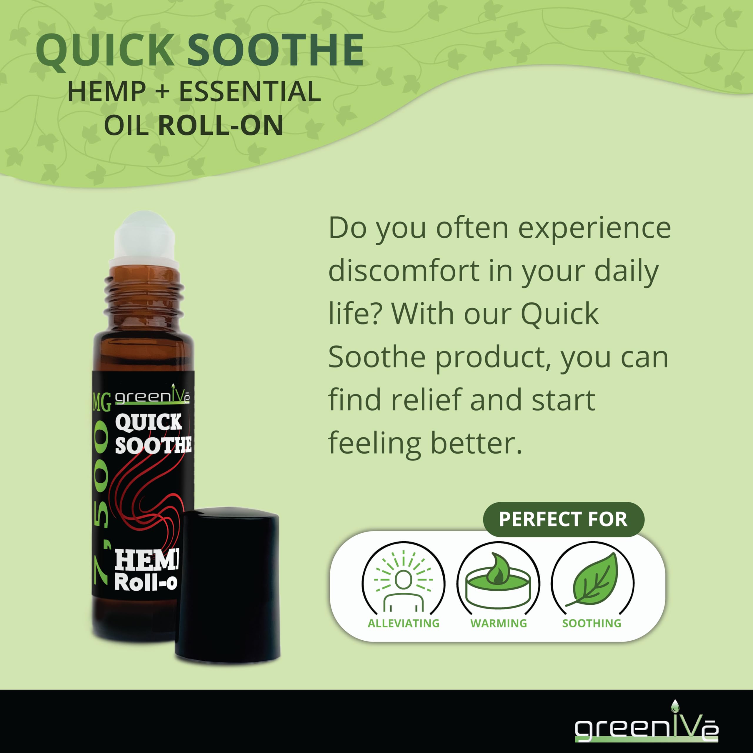 7,500mg Hemp Roll-On Quick Soothe Therapeutic Essential Oil Blend Exclusively on Amazon (1) GreenIVe buy supplements canada