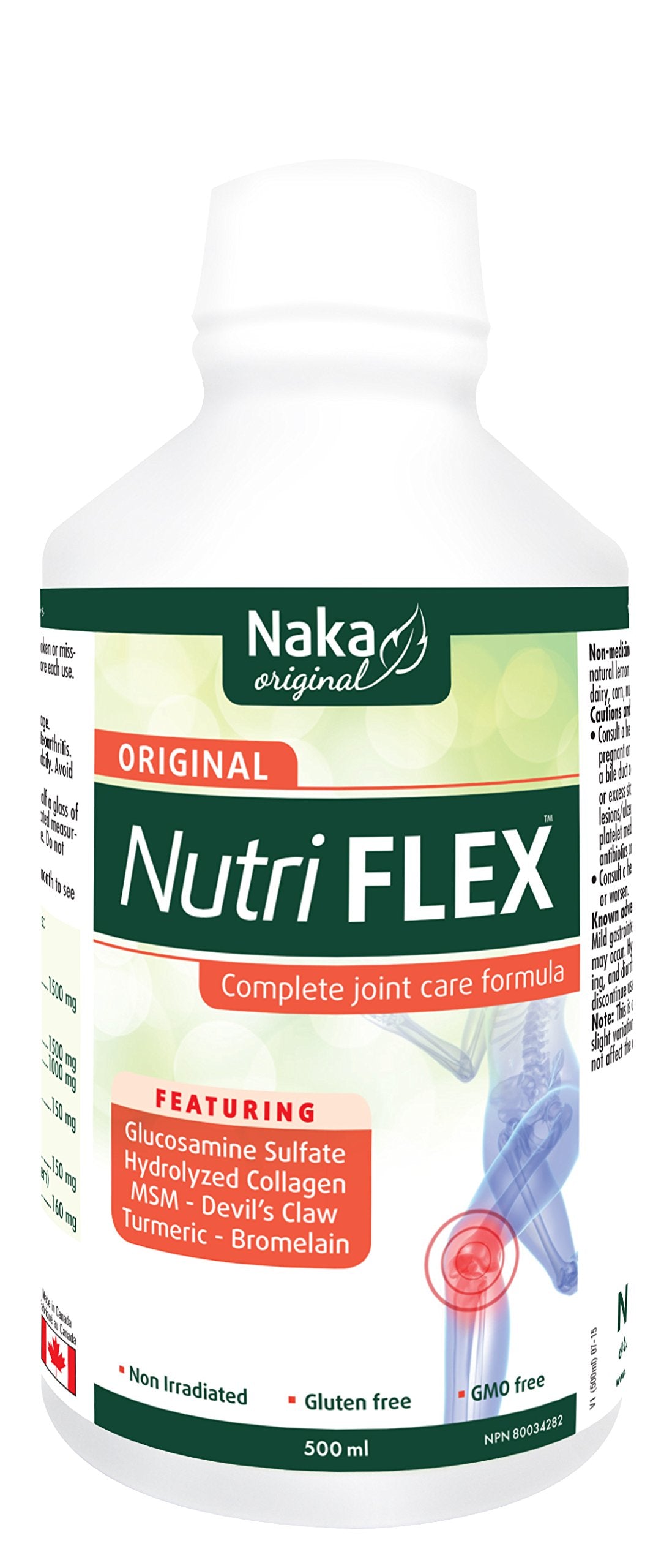 Naka Nutri-Flex Joint Support Supplement. Highly Absorbable Liquid Vitamins Formula for Joint Care, 500 Milliliters NAKA buy supplements canada