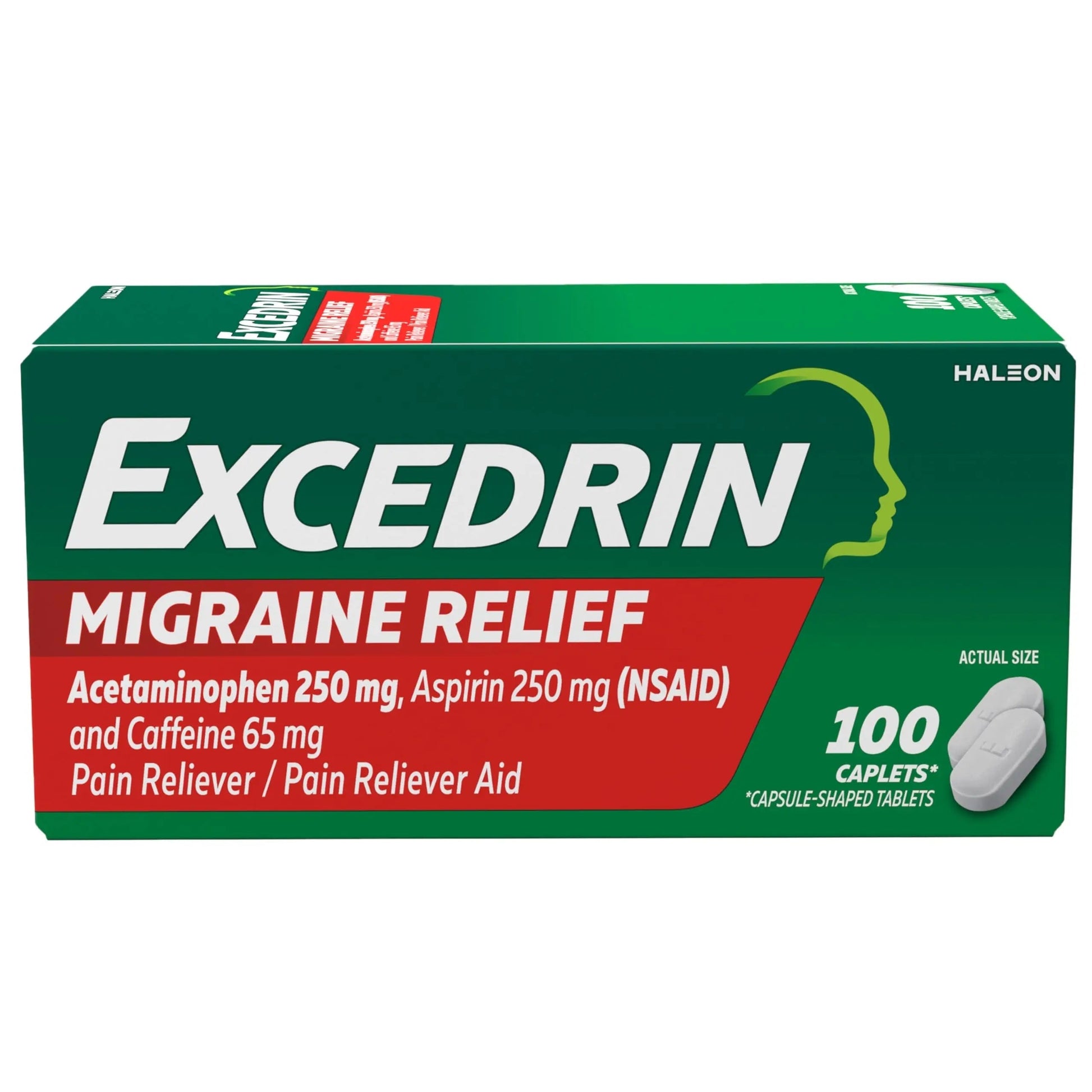 Excedrin Migraine Relief Caplets for Migraine Symptoms, Acetaminophen 250mg, Aspirin 250mg, Caffeine 65mg, Pain Reliever, 100 Count GlaxoSmithKline buy supplements canada