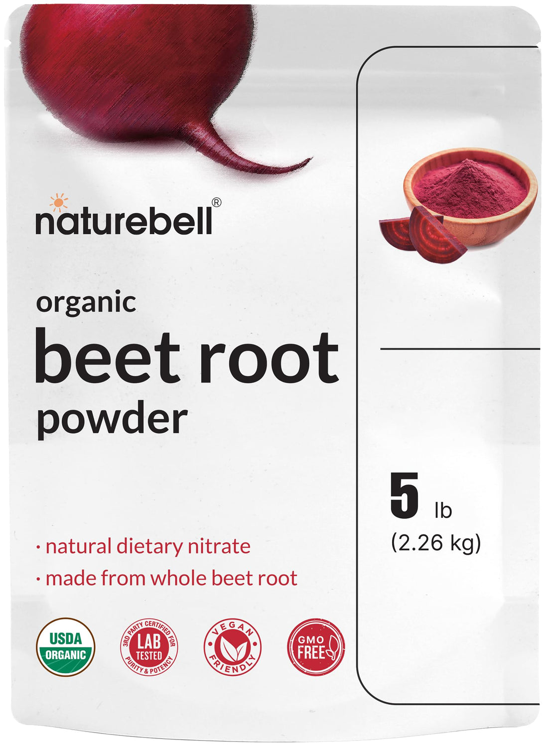 Organic Beet Root Powder 5Lbs | 4,000mg Per Serving – Concentrated Whole Beet Root NatureBell buy supplements canada