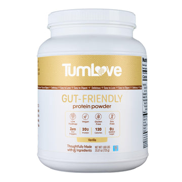TumLove Vegan Protein Powder - Low FODMAP Certified, Gluten-Free, Dairy-Free, Soy-Free, 100% Gut-Friendly & Non-Bloating, Vanilla (25 Servings) TumLove buy supplements canada