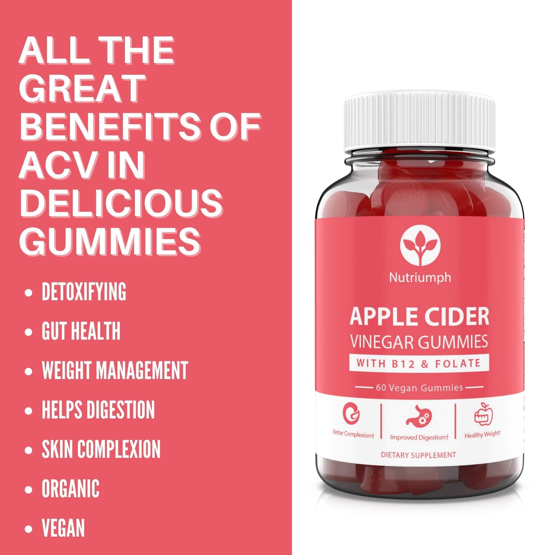 Nutriumph Apple Cider Vinegar Gummies with The Mother Vegan – Weight Loss, Detox Nutriumph buy supplements canada