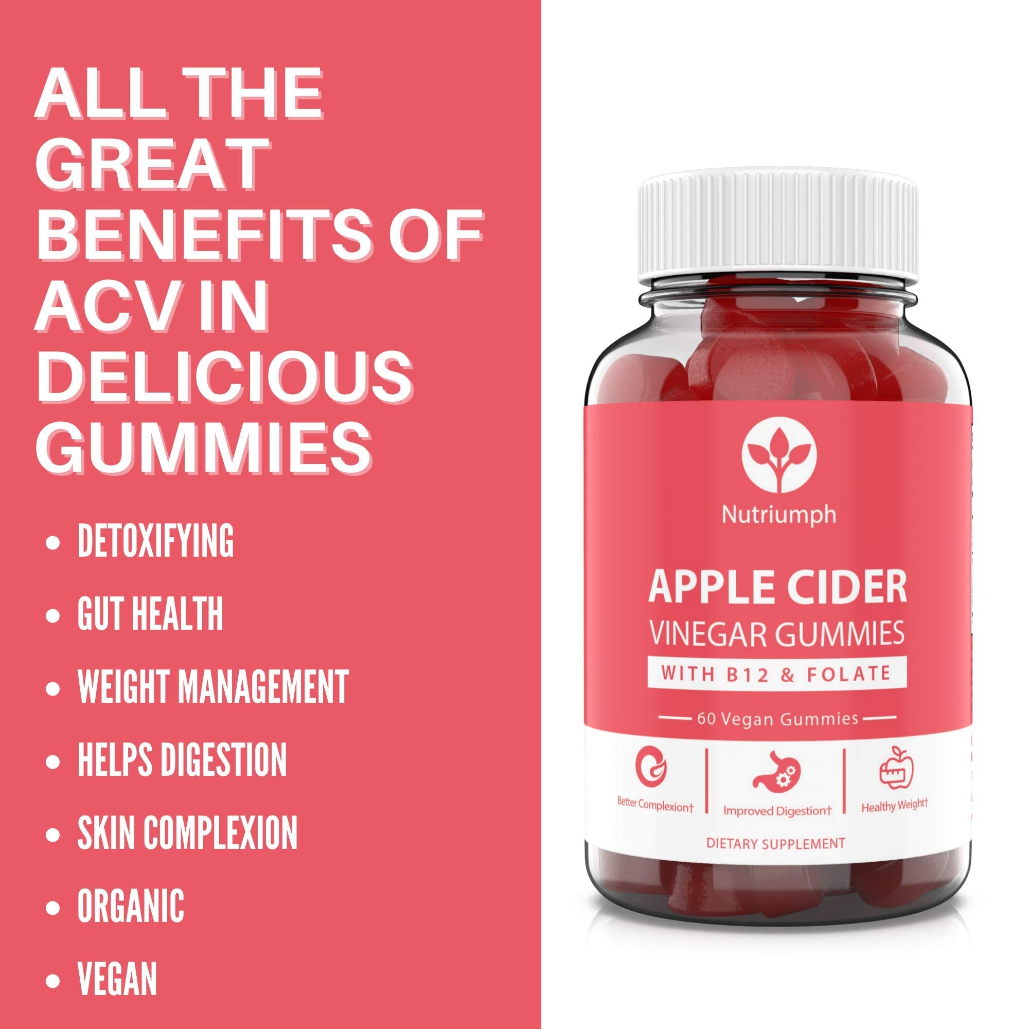Nutriumph Apple Cider Vinegar Gummies with The Mother Vegan – Weight Loss, Detox Nutriumph buy supplements canada