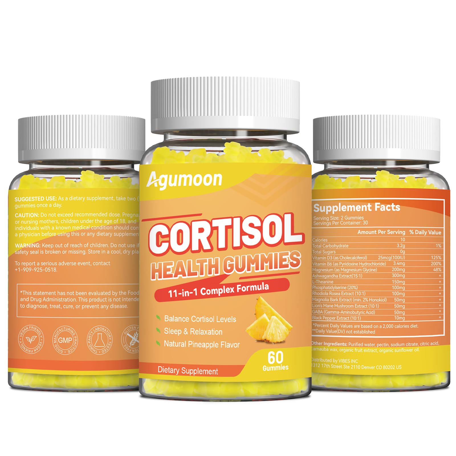 Agumoon Cortisol Gummies for Women, Cortisol Supplements with Ashwagandha, Magnesium, L-theanine, for Relaxation and Mood Support - 120 Gummies Agumoon buy supplements canada