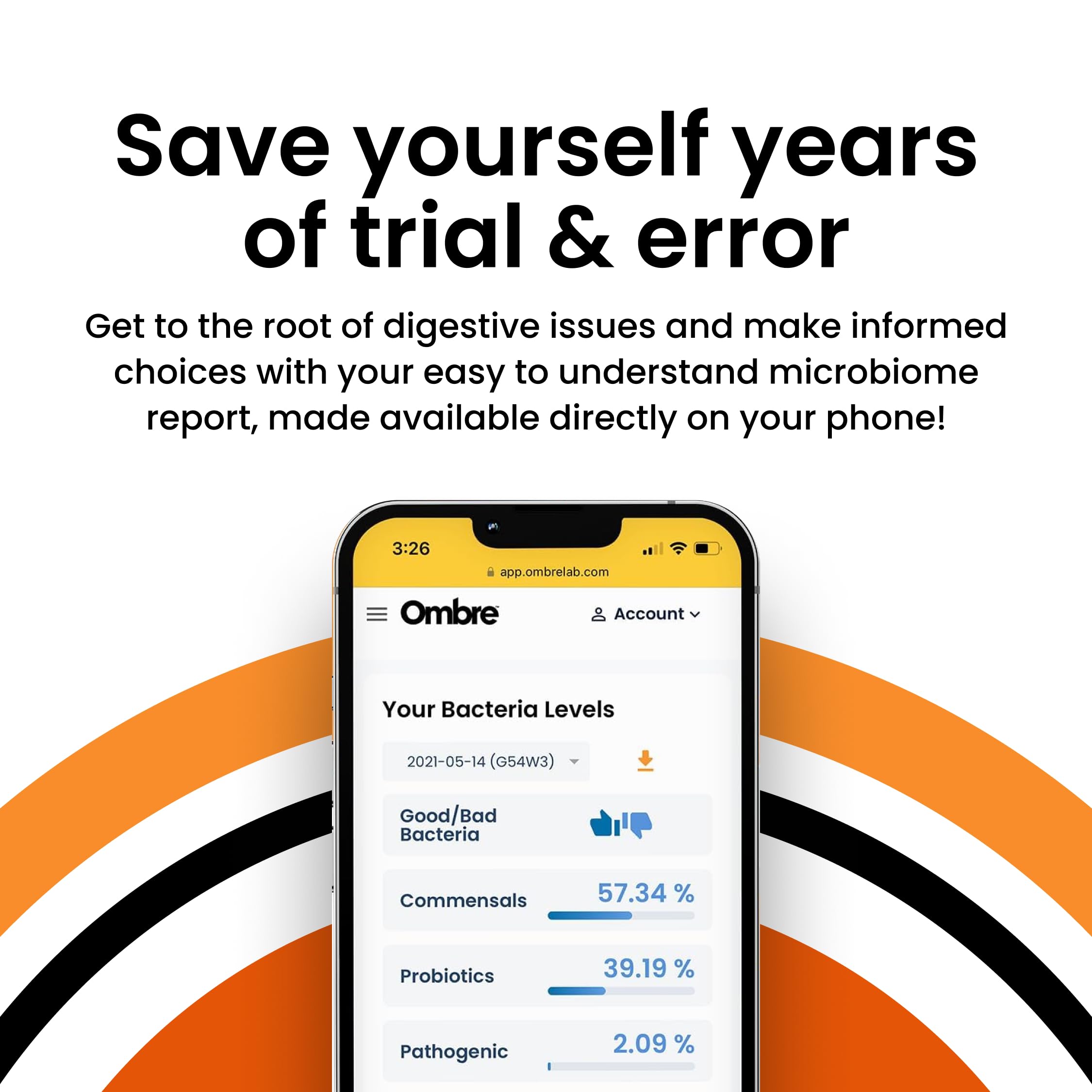 Ombre Gut Health Test Kit - Probiotic Recommender at Home Test for Women & Men - Detailed Custom Gut Microbiome Analysis for Digestive, Immune and Mental Health with Food Suggestions Ombre buy supplements canada