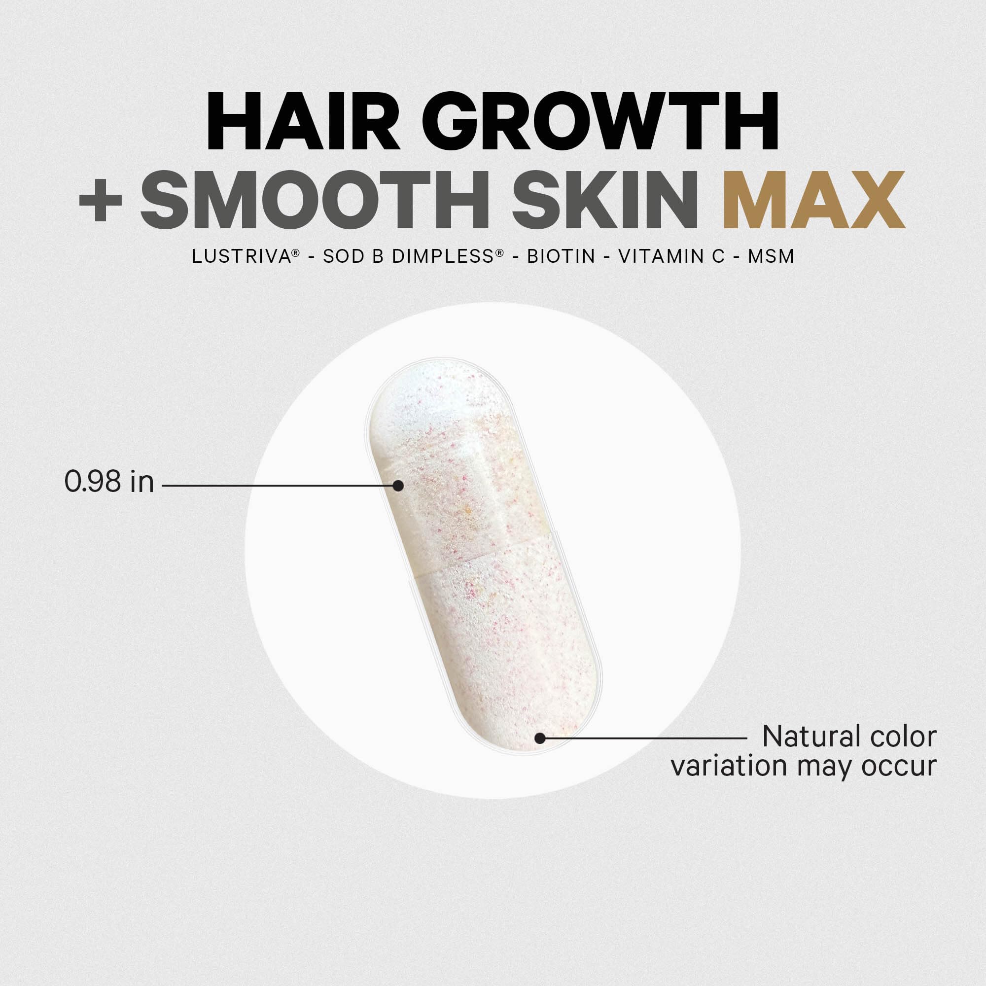 Codeage Hair Growth + Smooth Skin Max Vitamins Supplement - Patented Lustriva & SOD B Dimpless Superoxide Dismutase - Hair Growth Health Skin Cellulite Support - Biotin, Vitamin C, MSM - 30 Capsules Codeage buy supplements canada