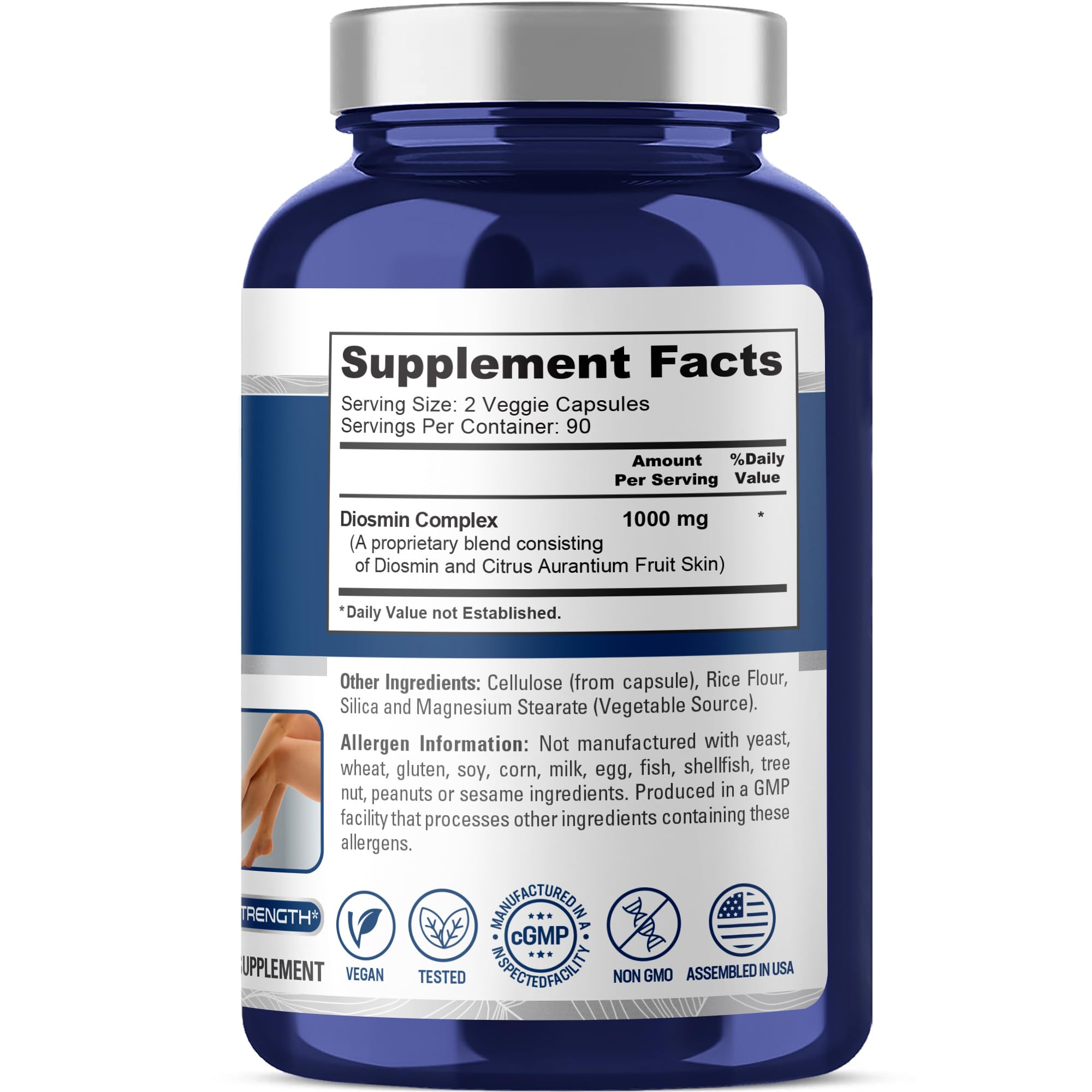 NusaPure Diosmin Complex 1,000mg per Serving 180 Veggie Caps (Non-GMO, Vegan) Citrus Aurantium NusaPure buy supplements canada