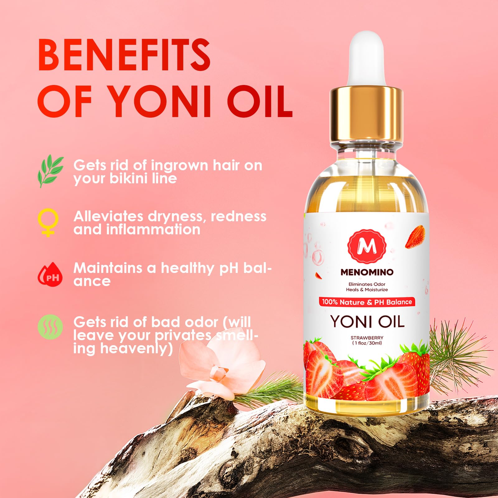 2 Pack Yoni Oil Feminine Oil for Women pH Balance - Feminine Deodorant - Vaginal Moisturizer - Eliminates Odor MENOMINO buy supplements canada