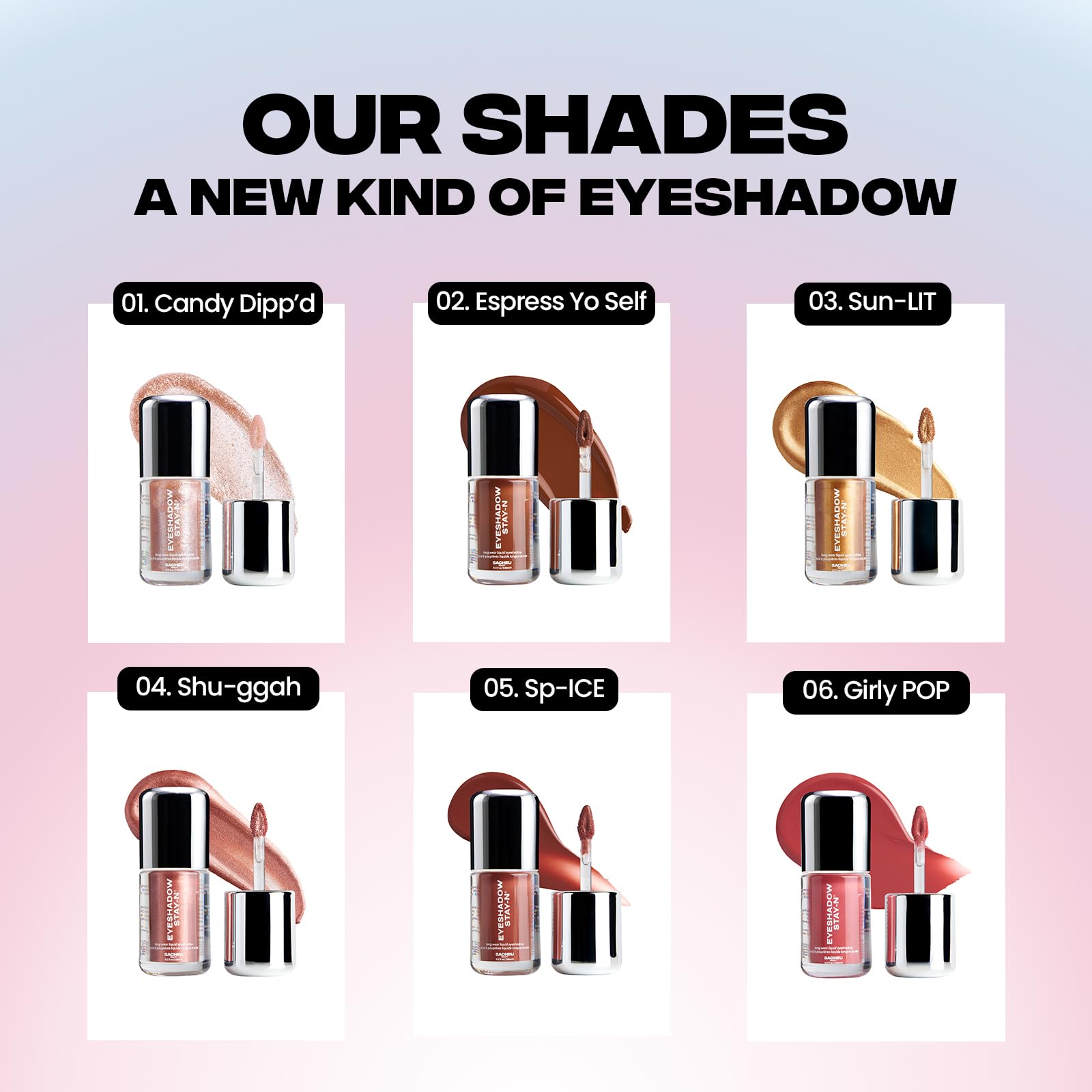 Sacheu Liquid Eyeshadow STAY-N Longwear Eye Makeup — Buildable Highly Pigmented & Blendable Eye Shadow Cream in Matte & Shimmer Finishes, Candy Dipp’d Sacheu buy supplements canada