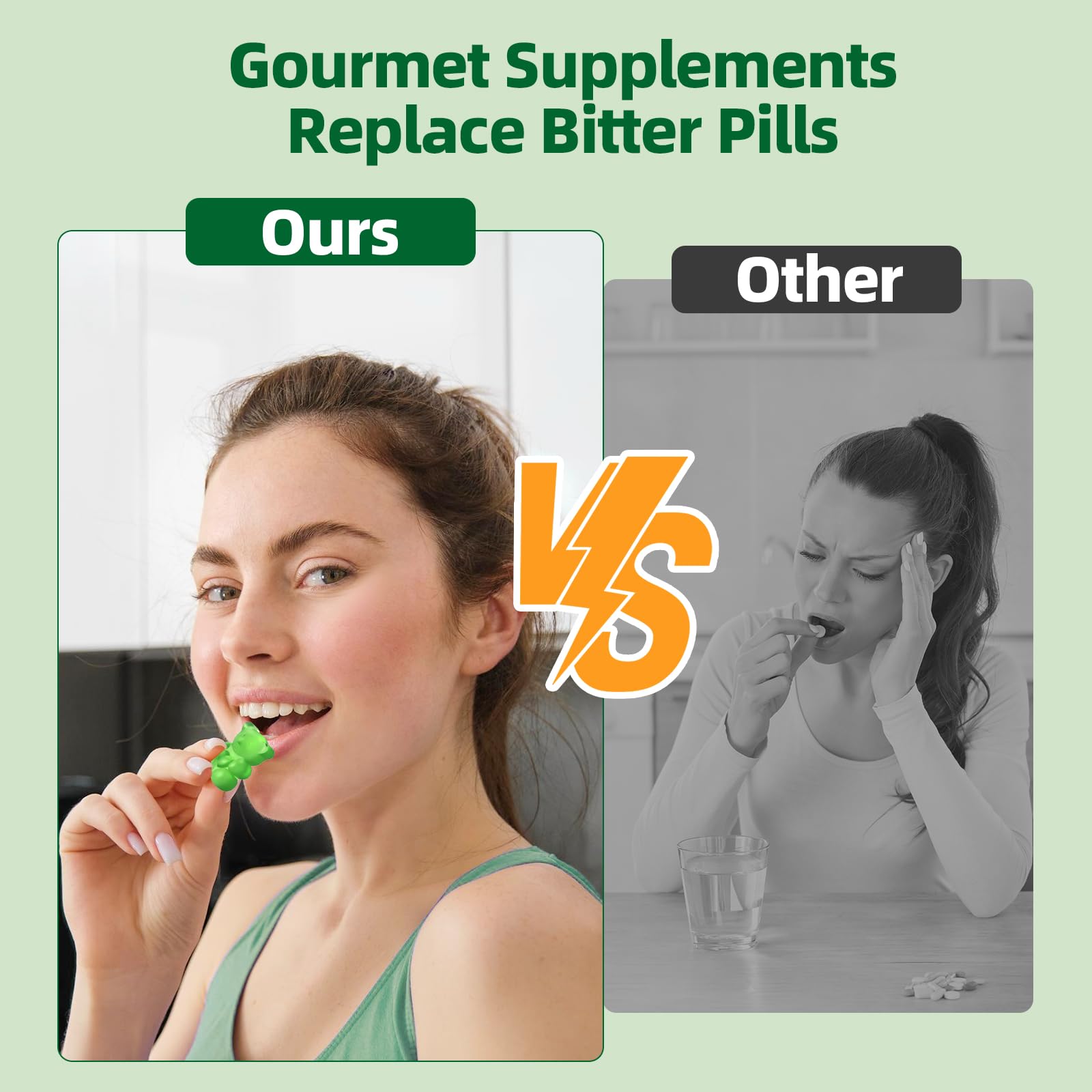 Multivitamin Super Greens Gummies - Daily Vegan Gummy Vitamins for Women, Apple Flavor | Organic Blend with Vitamin C, Turmeric, Zinc, Immune Support, Energy Booster, Metabolism | 60 Count CNDANTING buy supplements canada