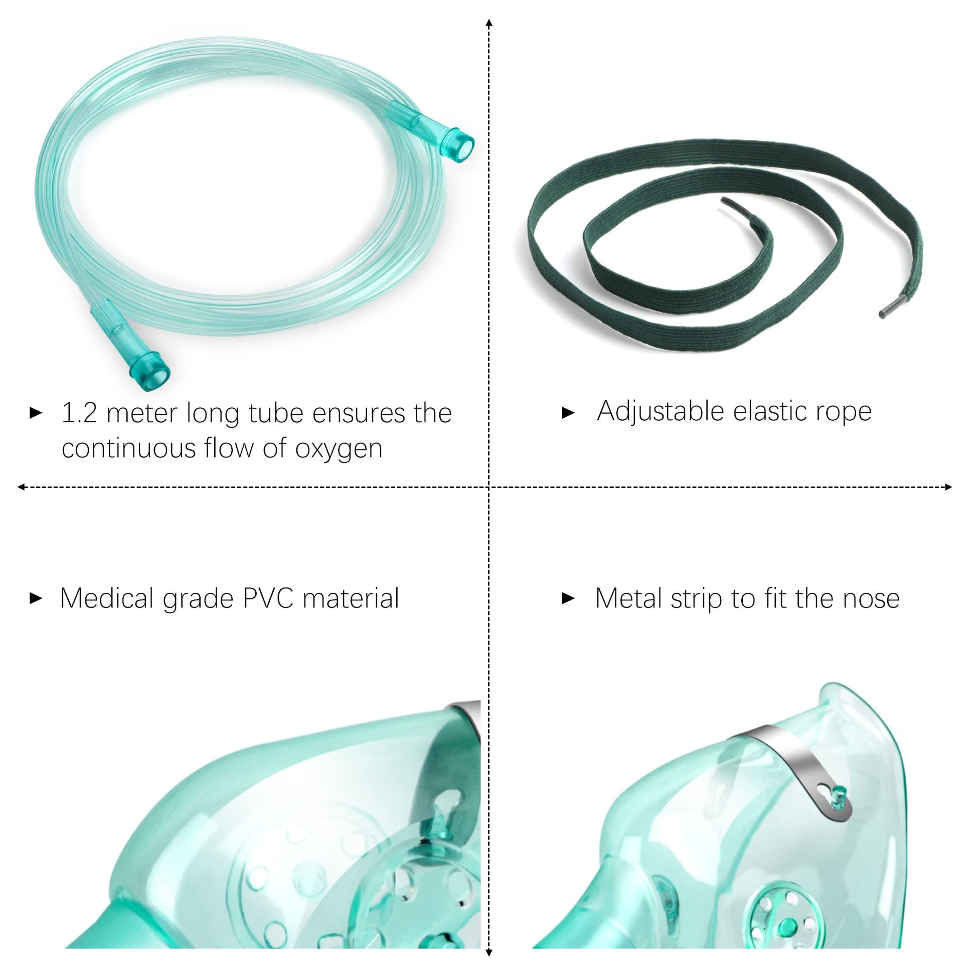 ANSNF 2 Pack Oxygen Mask for Face Adult with 6.6' Tube & Adjustable Elastic Strap - Size M+L ANSNF buy supplements canada