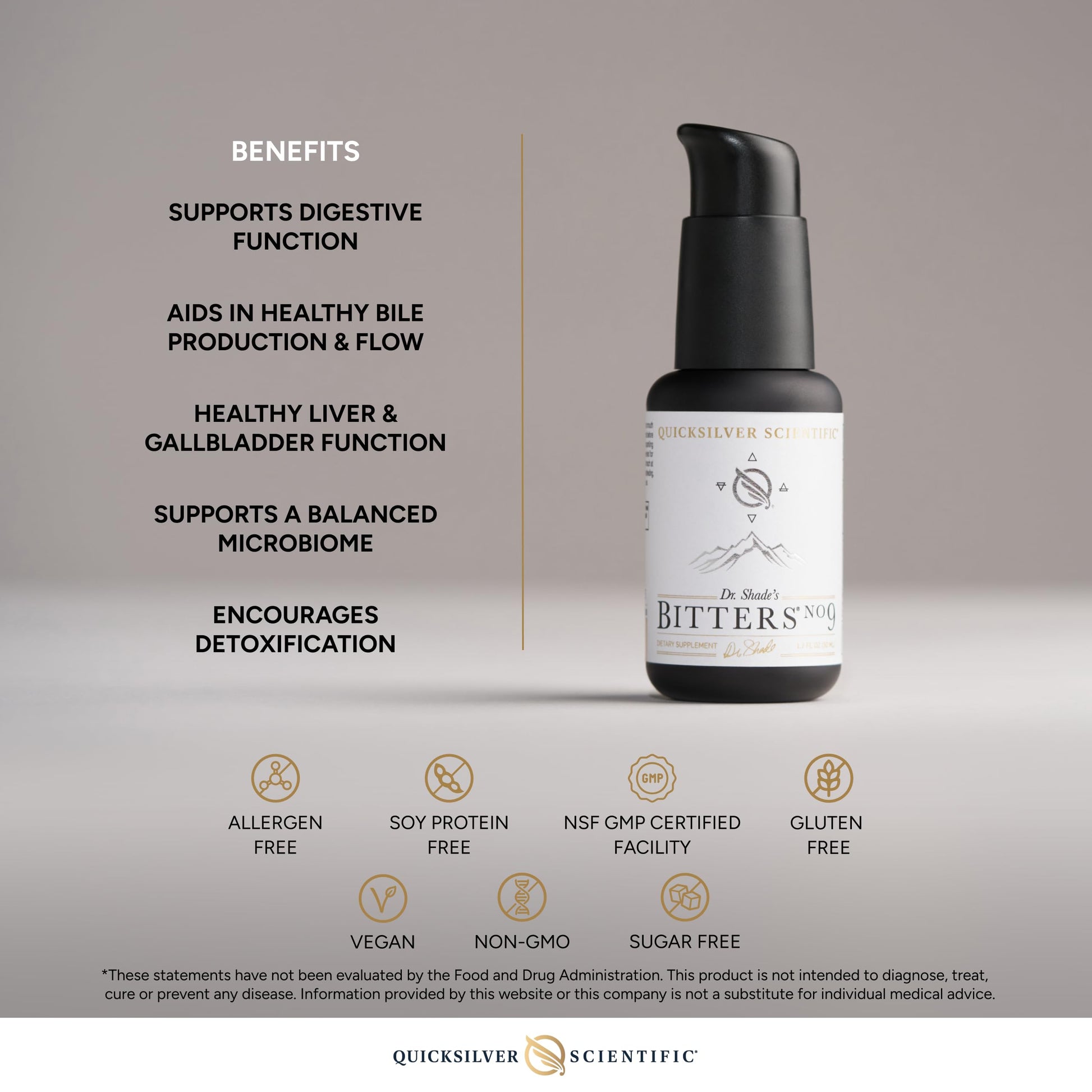 Quicksilver Scientific Dr. Shade's Bitters No. 9 - for Digestion - Fast Acting Liposomal Digestive Bitters with Milk Thistle, Burdock Root & Juniper Essential Oil - Digestive Support (50ml) Quicksilver Scientific buy supplements canada