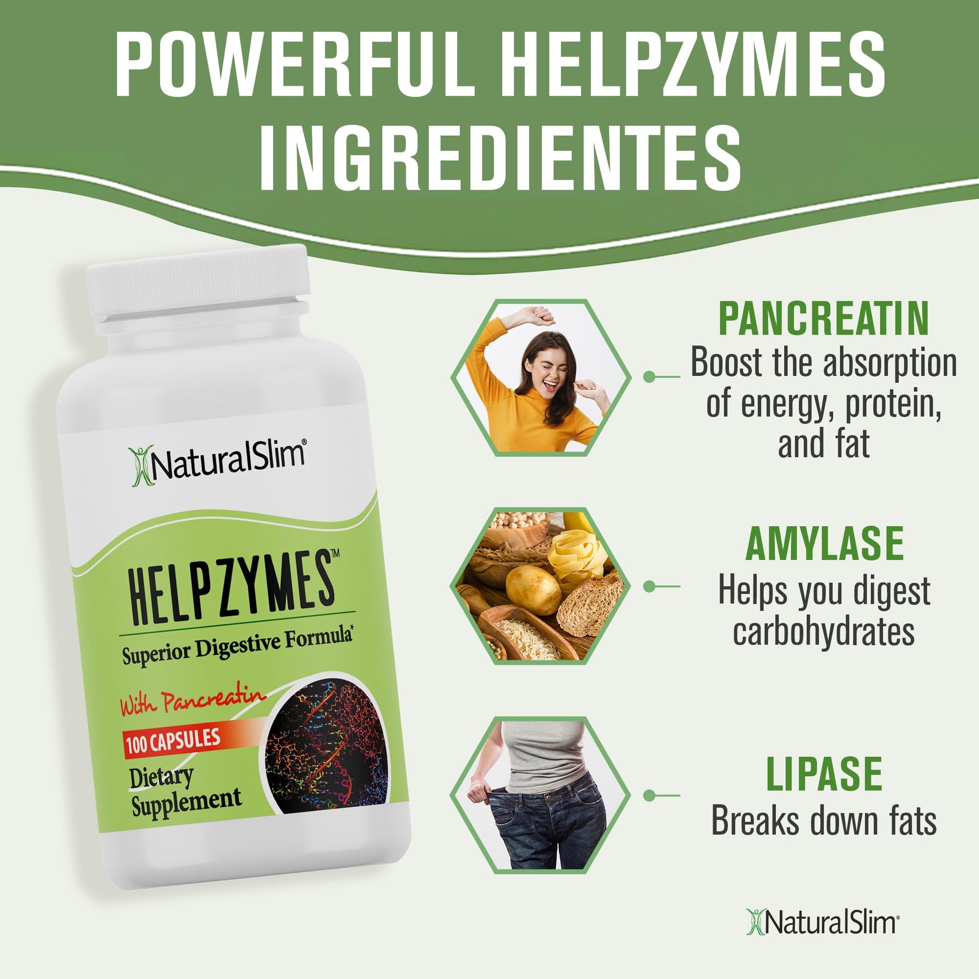 NaturalSlim Helpzymes Digestive Enzymes for Digestion, Bloating, Gas Reli NaturalSlim buy supplements canada