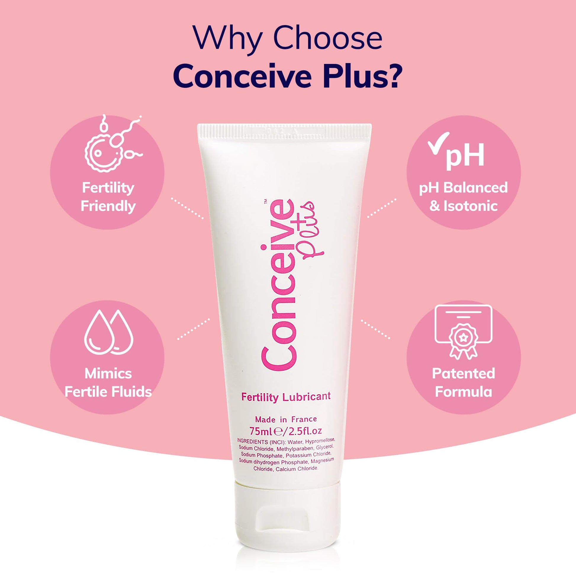 Conceive Plus Fertility Lubricant - Fertility Friendly Lube for Couples Trying to Conceive, 75ml / 2.5 fl oz CONCEIVE PLUS buy supplements canada