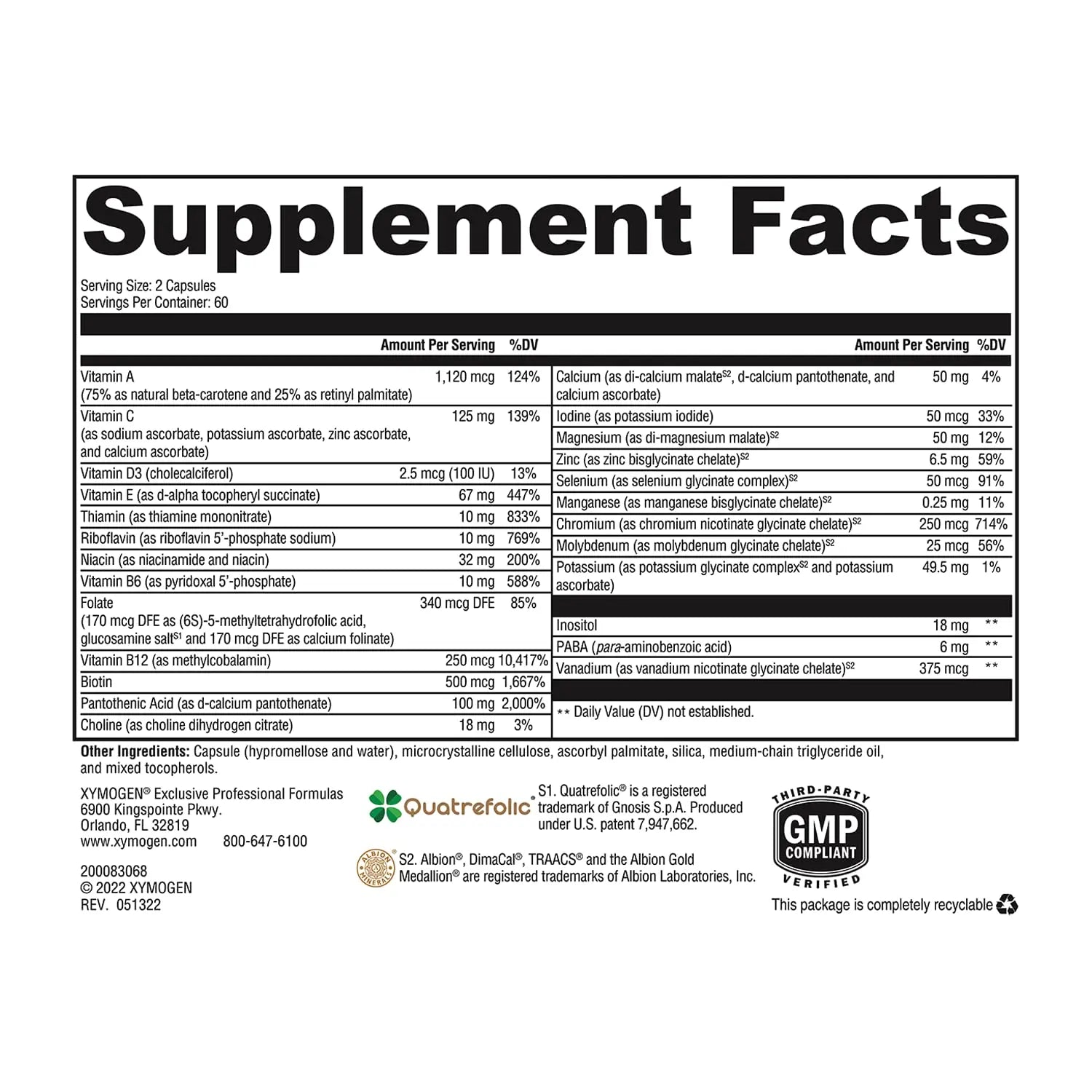 XYMOGEN ActivNutrients Without Copper & Iron - Multimineral Multivitamin for Men + Women with Folate, B12, Zinc and Vitamin C XYMOGEN buy supplements canada