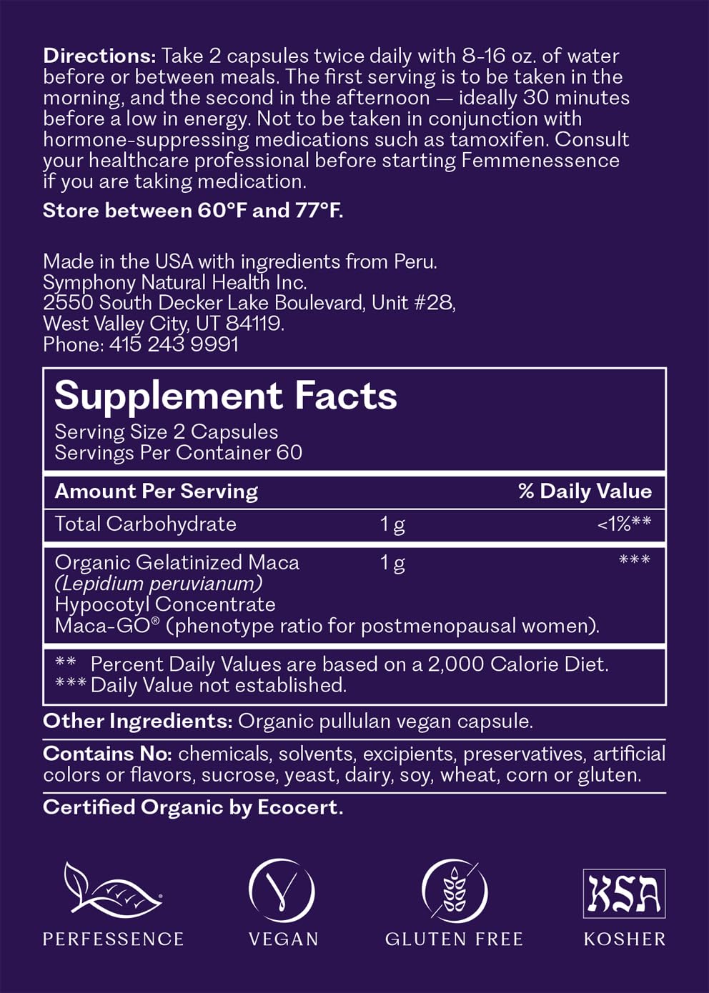Femmenessence® MacaPause® – Clinically Proven Postmenopausal Organic Vegan Supplement for Natural Hormone Balance, Menopause Symptom Relief, Bone & Heart Health (120 Capsules, 30 Day Supply) Natural Health International buy supplements canada