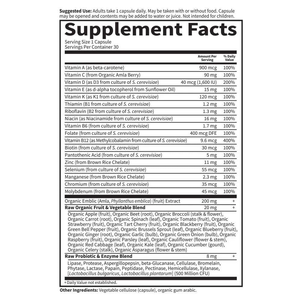 Garden of Life Vitamin Code Raw One for Men, Once Daily Multivitamin, 30 Capsules, One a Day Mens Vitamins Plus Fruit, Veggies & Probiotics Garden of Life buy supplements canada