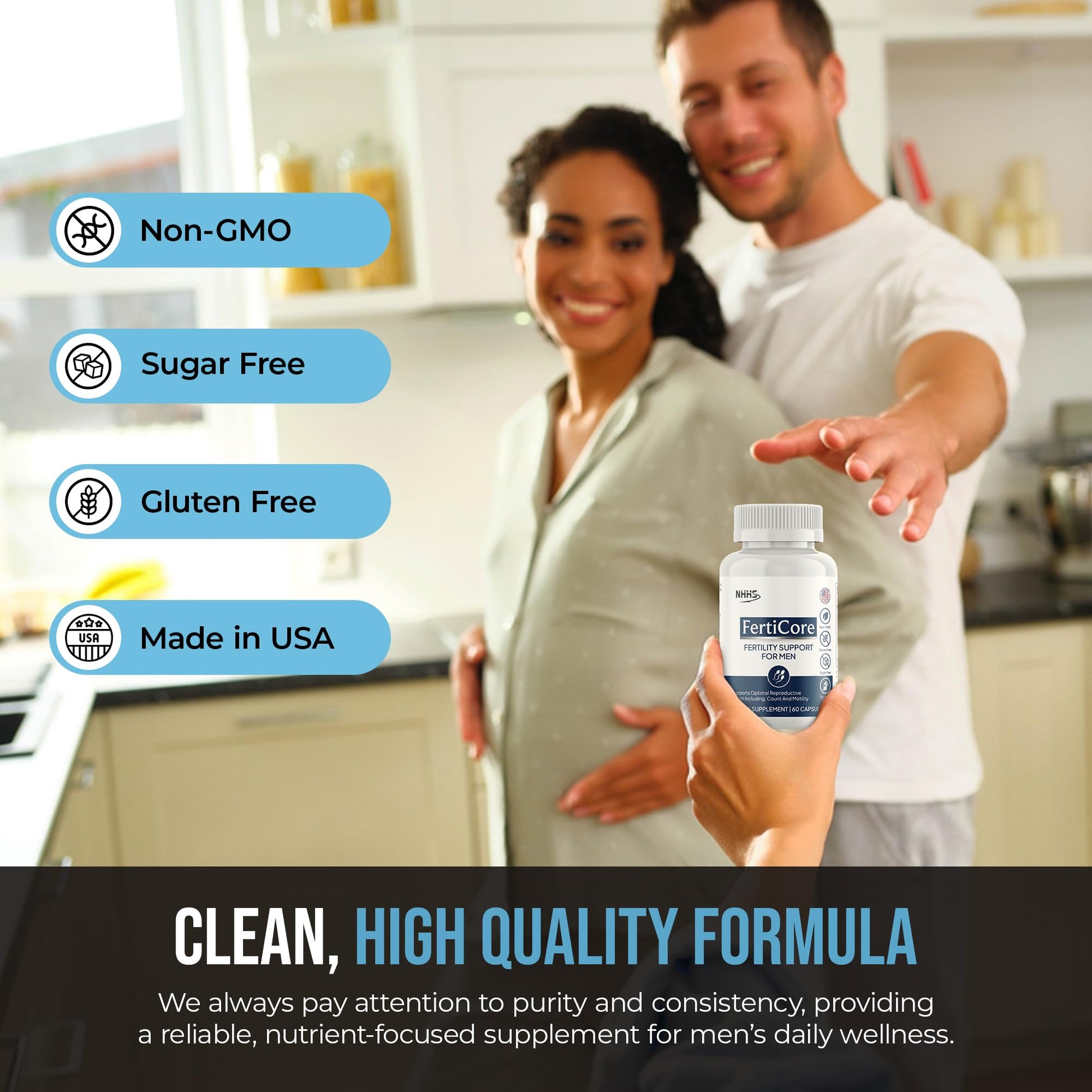 NHHS FertiCore – Men’s Fertility & Reproductive Wellness Supplement – Supports Sperm Health, Motility & Vitality – with Vitamins, Minerals, Amino Acids & Antioxidants – Made in USA, 60 Capsules NHHS buy supplements canada