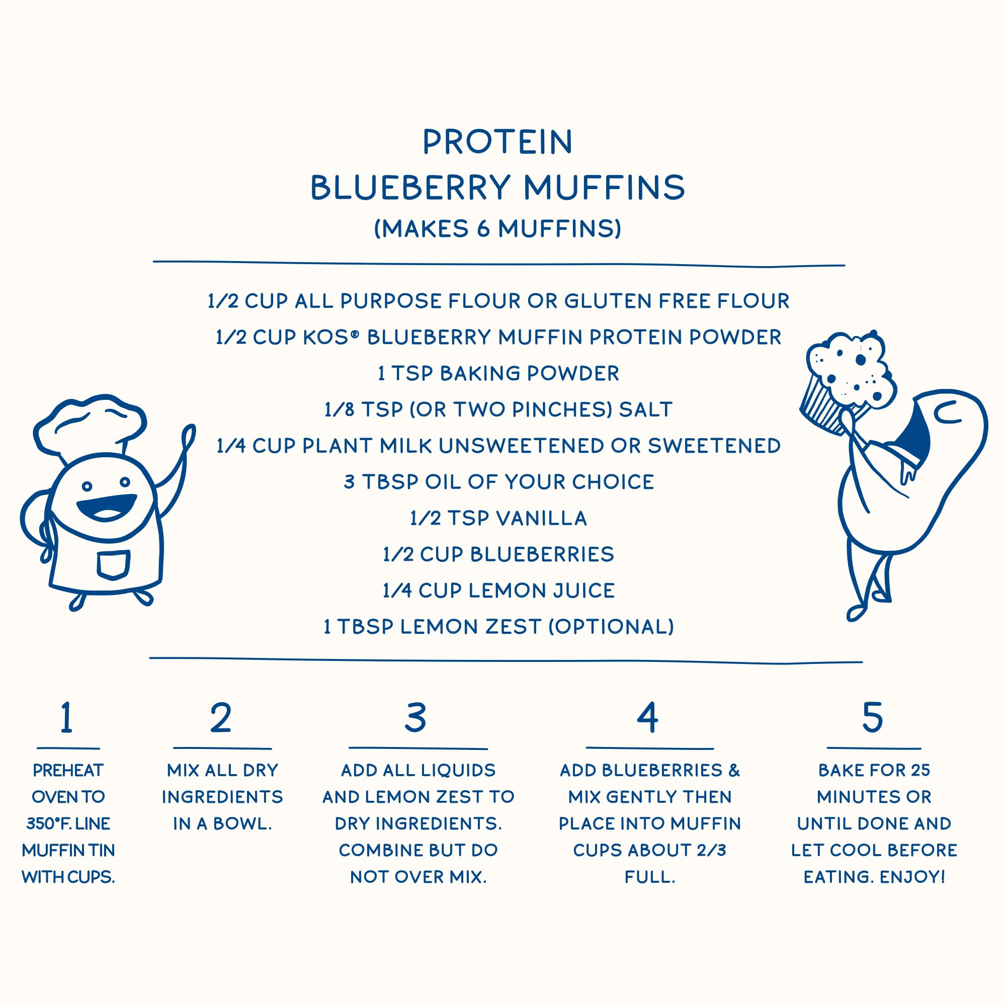 KOS Plant Based Protein Powder, Blueberry Muffin - Organic Pea Protein Superfood KOS buy supplements canada
