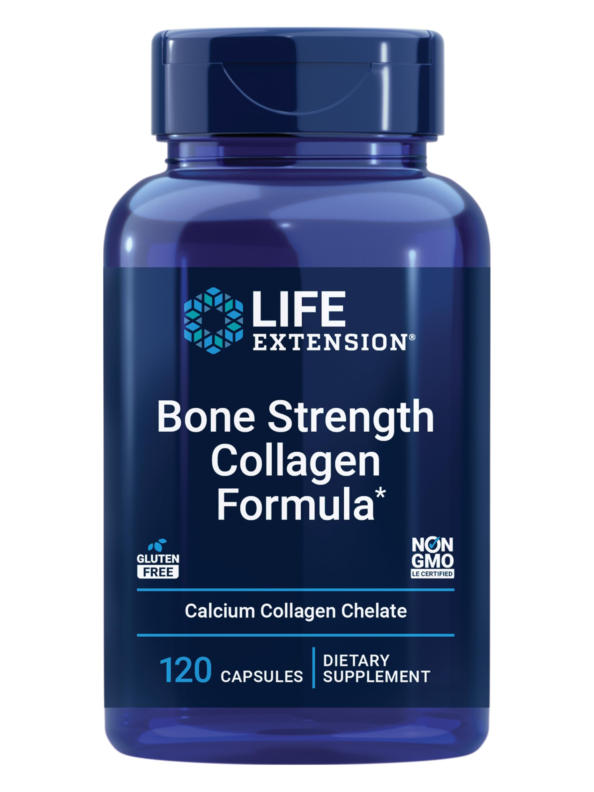 Life Extension Bone Strength Collagen Formula, Calcium Collagen chelate, Calcium fructoborate, Vitamin D3, Magnesium Citrate, Silicon, Boron, Gluten-Free, Non-GMO, 120 Capsules Life Extension buy supplements canada