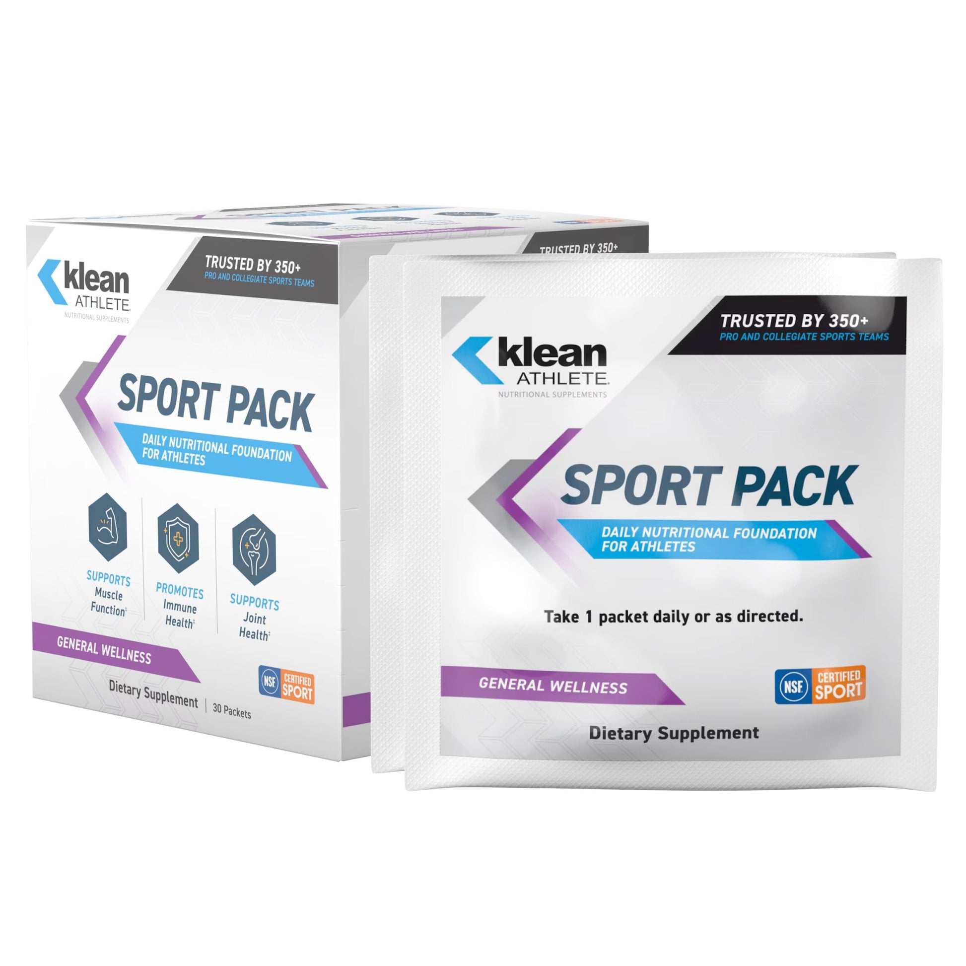 Klean Athlete Klean Sport Pack - Contains Magnesium Glycinate, Vitamin D & Omega-3 - Supports Muscle, Joint & Immune Health - NSF Certified - Daily Nutritional Supplement for Athletes - 30 Packets Klean Athlete buy supplements canada
