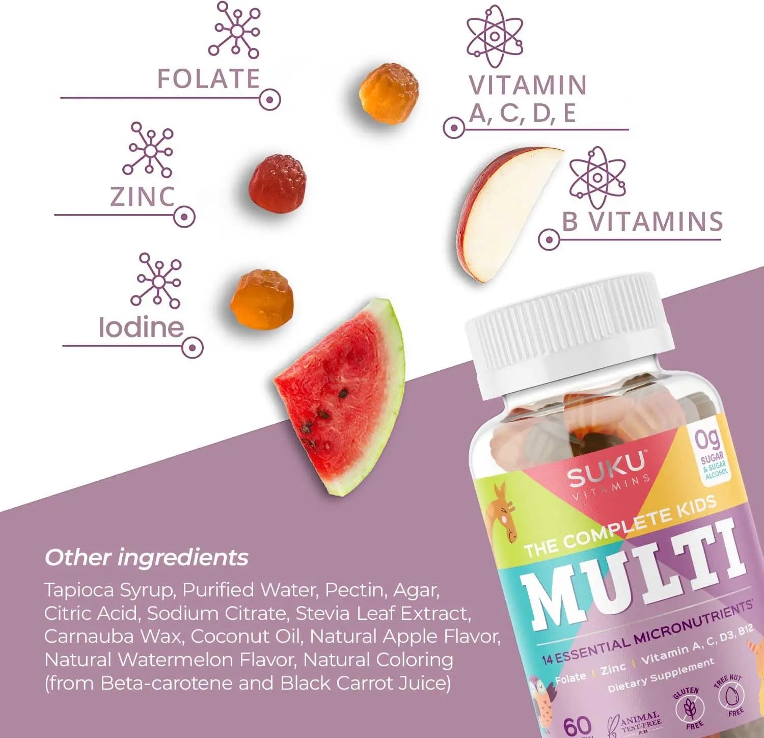SUKU The Complete Kids Multivitamin Gummies – Vitamins A, C, D, E, B6, B12, Folate & Zinc – Immune Support SUKU buy supplements canada