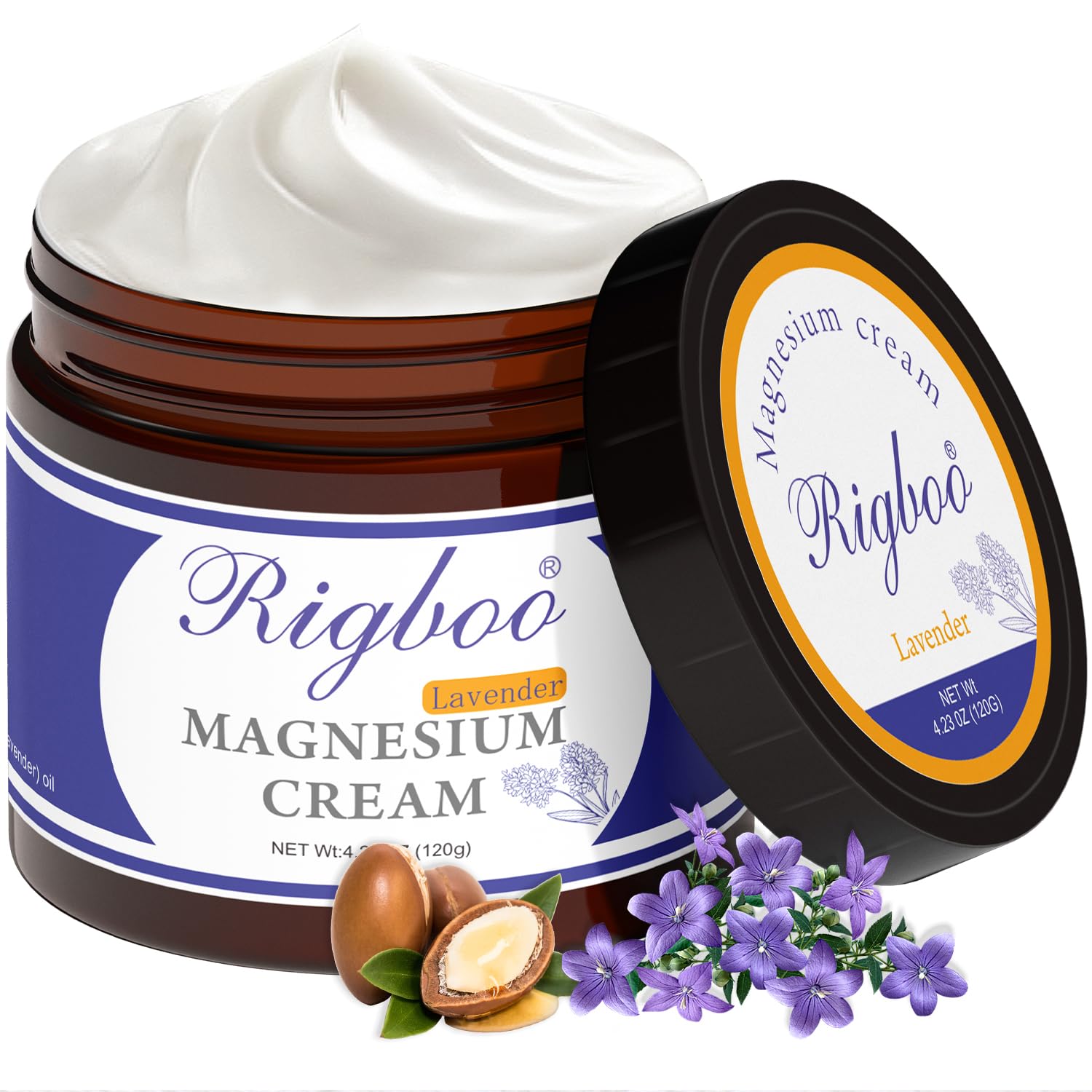 RIGBOO Magnesium Lotion for Sleep, Magnesium Cream, Muscle Relief and Relaxation Non-Greasy, Fast Absorbing Body Lotion with Coconut Oil with Chamomile, Safe for Sensitive Skin (Lavender) RIGBOO buy supplements canada