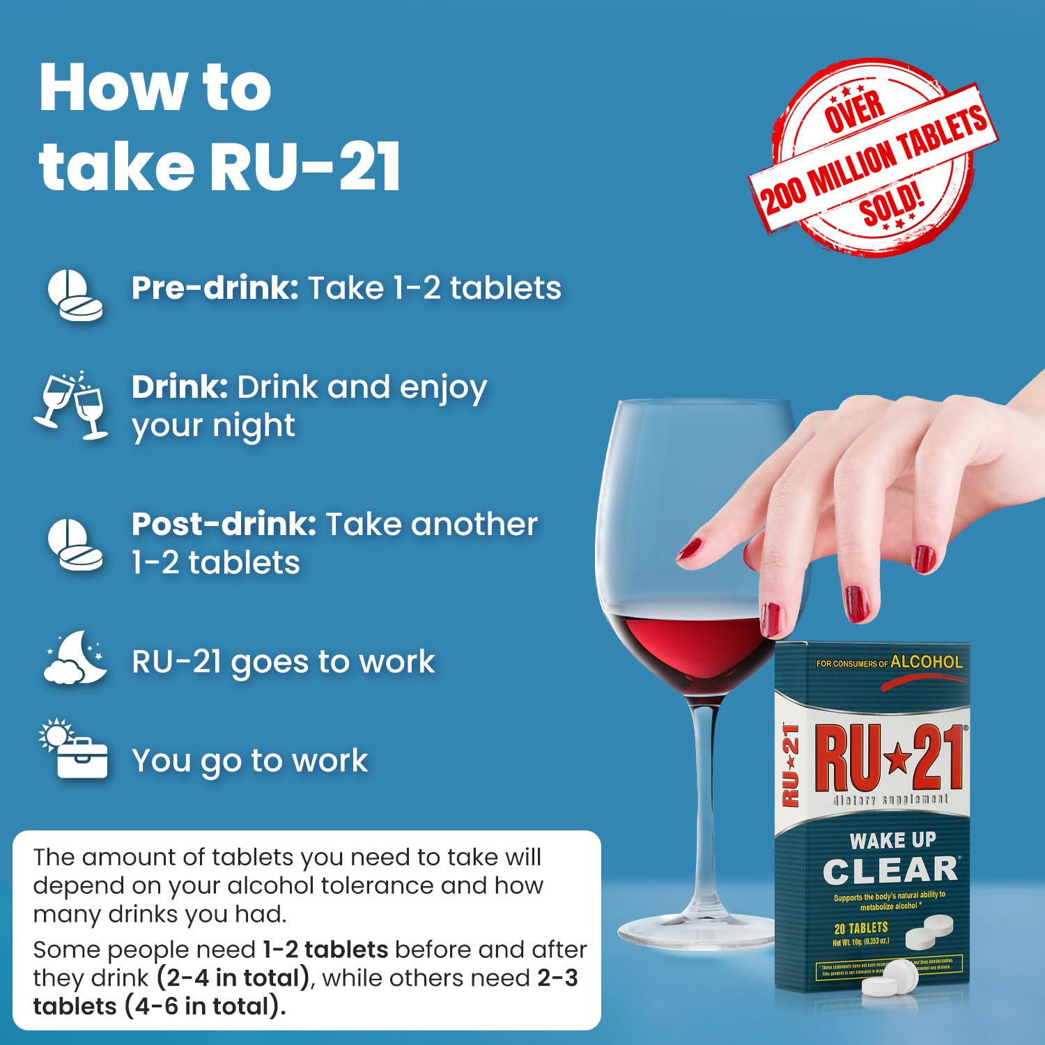 RU-21 The Supplement for When You Want to Drink & Go to Work The Next Morning | Feel Better After Celebrating & Support Your Liver | Trusted for 23+ Years | Made in USA (20 Pills, 10 Servings) RU-21 buy supplements canada