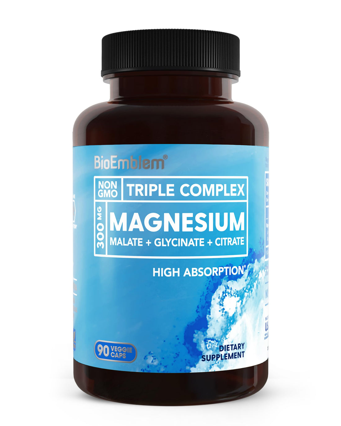BioEmblem Triple Magnesium Complex | 300mg Magnesium Glycinate, Malate & Citrate | High Absorption Chelated Formula BioEmblem buy supplements canada