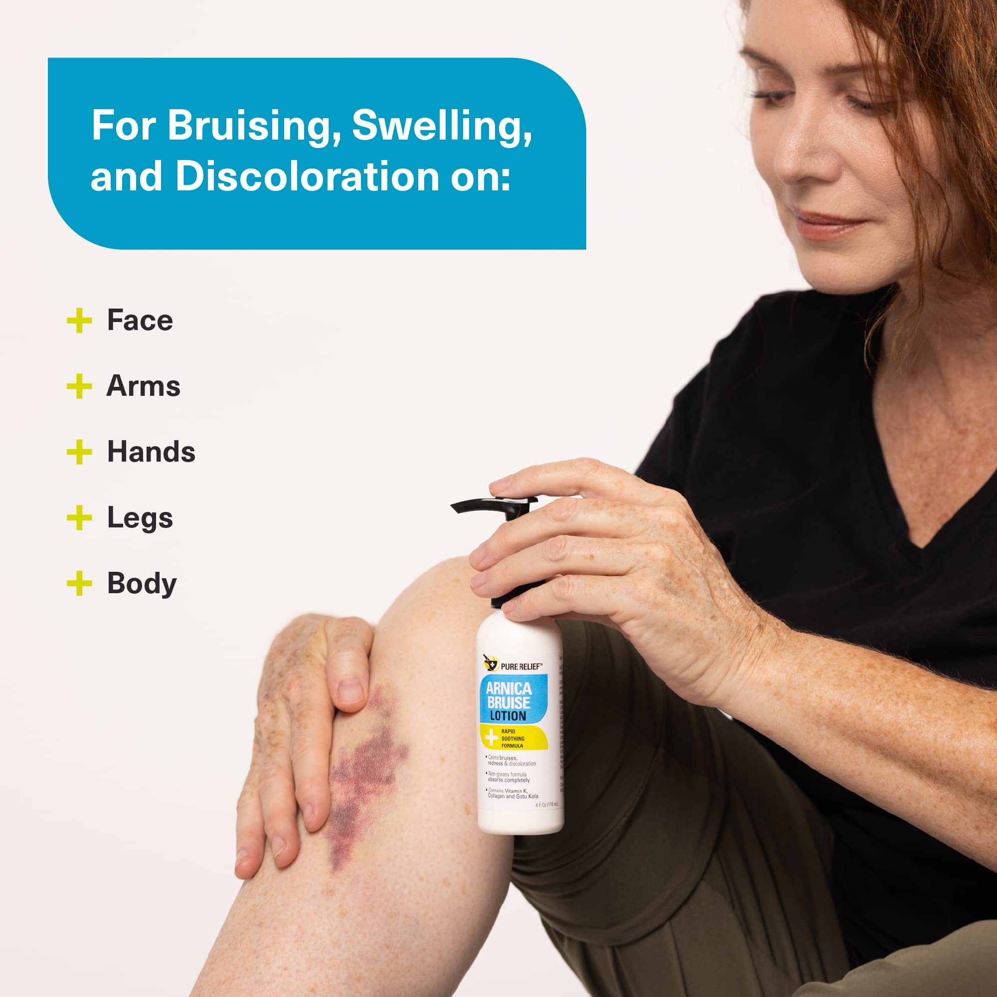 Pure Relief Arnica Bruise Relief Lotion for Bruising, Swelling, & Discoloration On Skin, Natural Skin Care Arnica Bruise Homeopathic Topical Bruise Cream W/Aloe Vera & Collagen, 4 Fl Oz (Pack of 3) Pure Relief buy supplements canada
