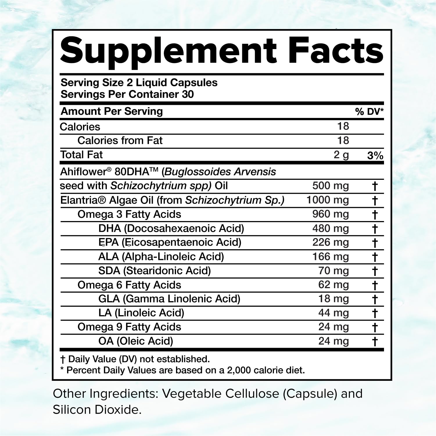 Vegan Omega 3 Supplement- 960mg Omega-3 Fatty Acids, DHA, EPA, SDA, ALA Supplement - Immune Support- 30 Servings, 60 Liquid Capsules Complement buy supplements canada