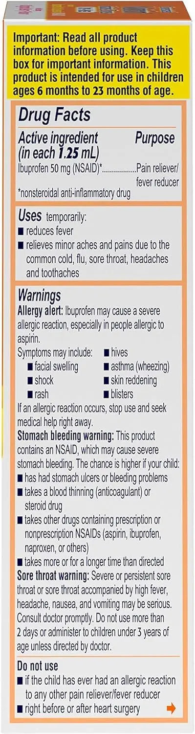 Motrin and Zarbee’s Essentials for Infants Infants' Concentrated Liquid Medicine Drops with Ibuprofen and Zarbee's Baby Coughⱡ Syrup + Immune with Organic Agave + Zinc Motrin buy supplements canada