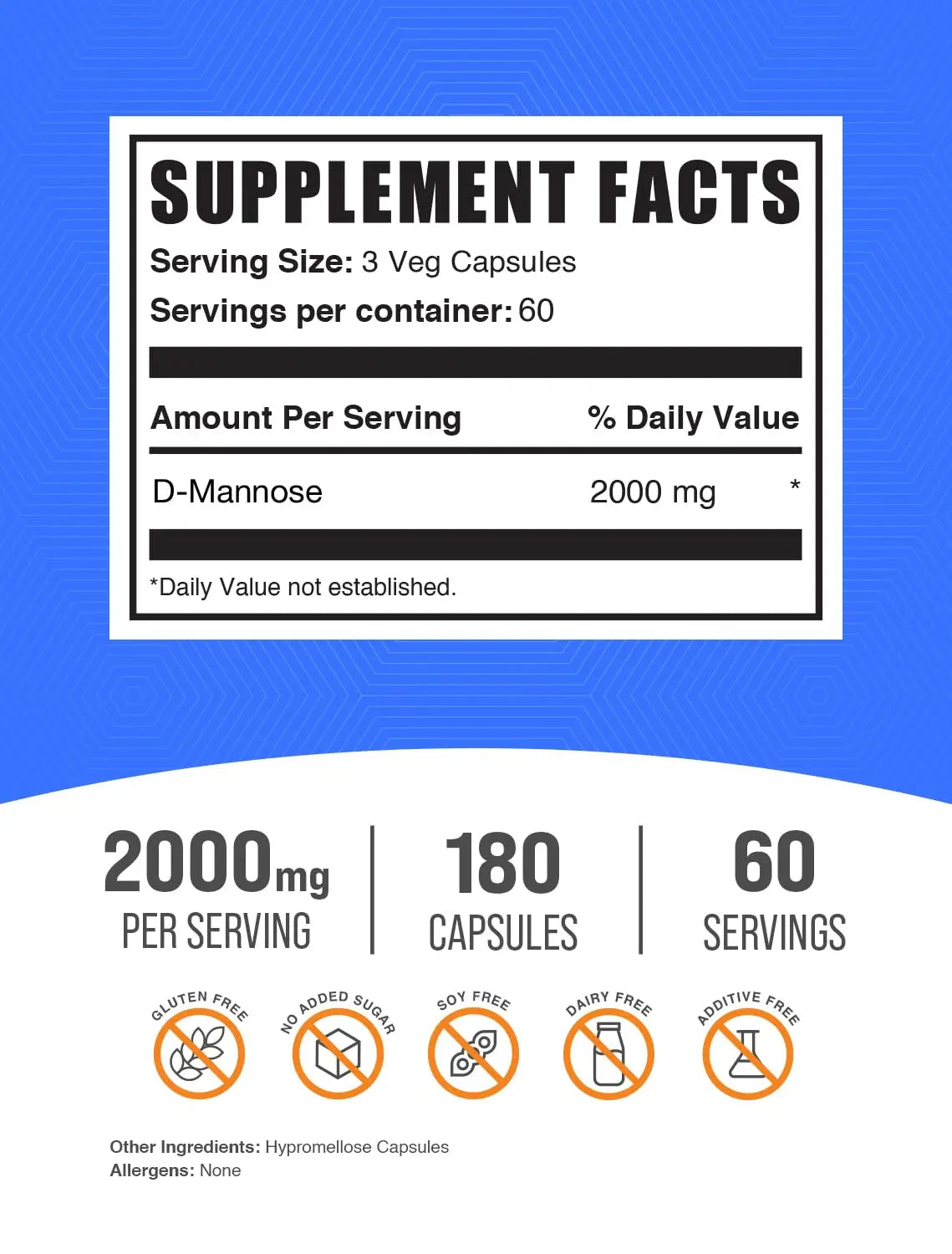 BulkSupplements.com D-Mannose Capsules - D-Mannose Supplement, for Urinary Tract Support - Vegan & Gluten Free, 3 Capsules per Serving (2000mg), 180 Count (Pack of 1) BulkSupplements buy supplements canada