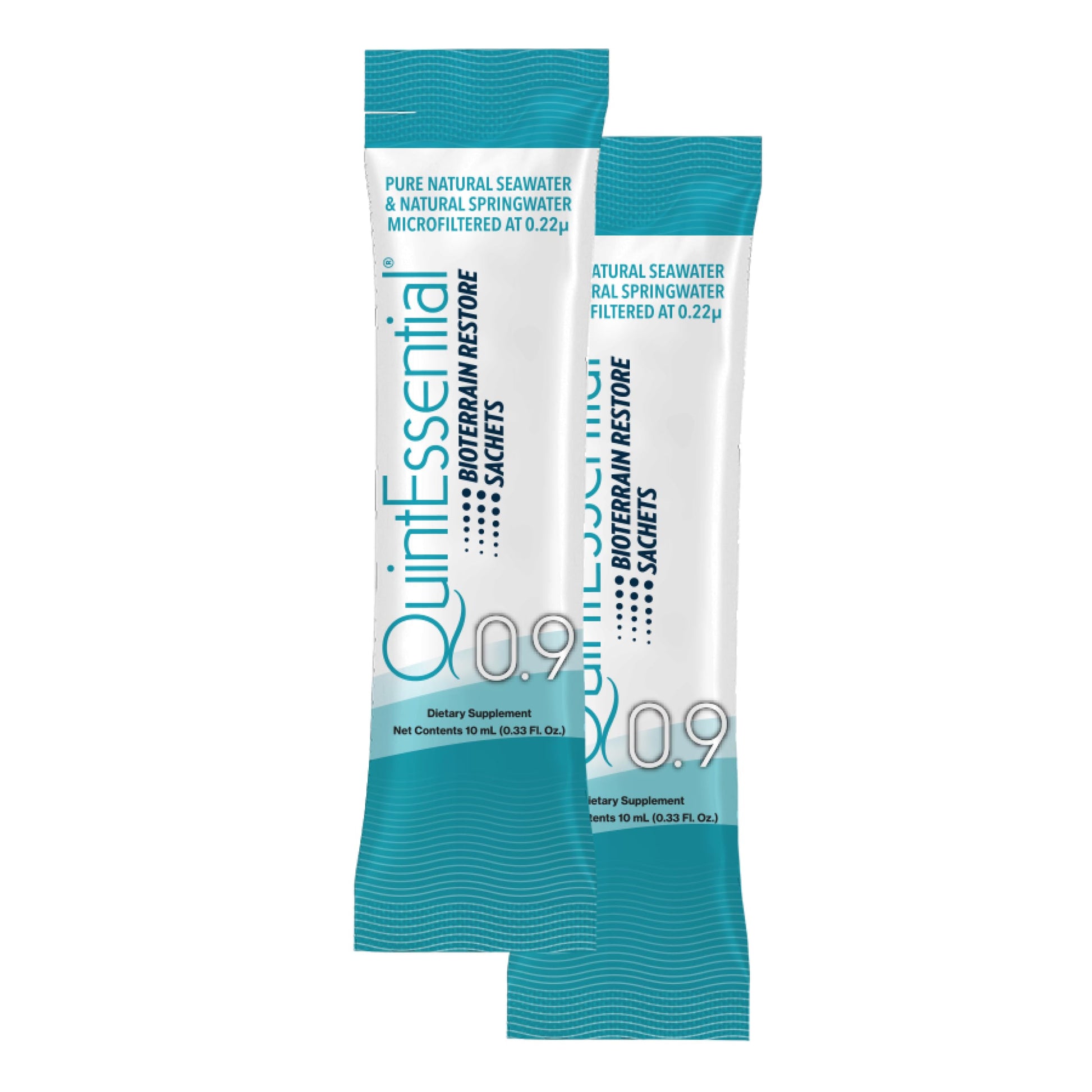 Quicksilver Scientific Quintessential 0.9 Sachets - Isotonic Solution with Sea Water Minerals + Alpine Spring - Liquid Hydration, Electrolyte + Multi Minerals Supplement (30 Count) Quicksilver Scientific buy supplements canada