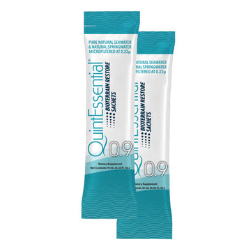 Quicksilver Scientific Quintessential 0.9 Sachets - Isotonic Solution with Sea Water Minerals + Alpine Spring - Liquid Hydration, Electrolyte + Multi Minerals Supplement (30 Count) Quicksilver Scientific buy supplements canada