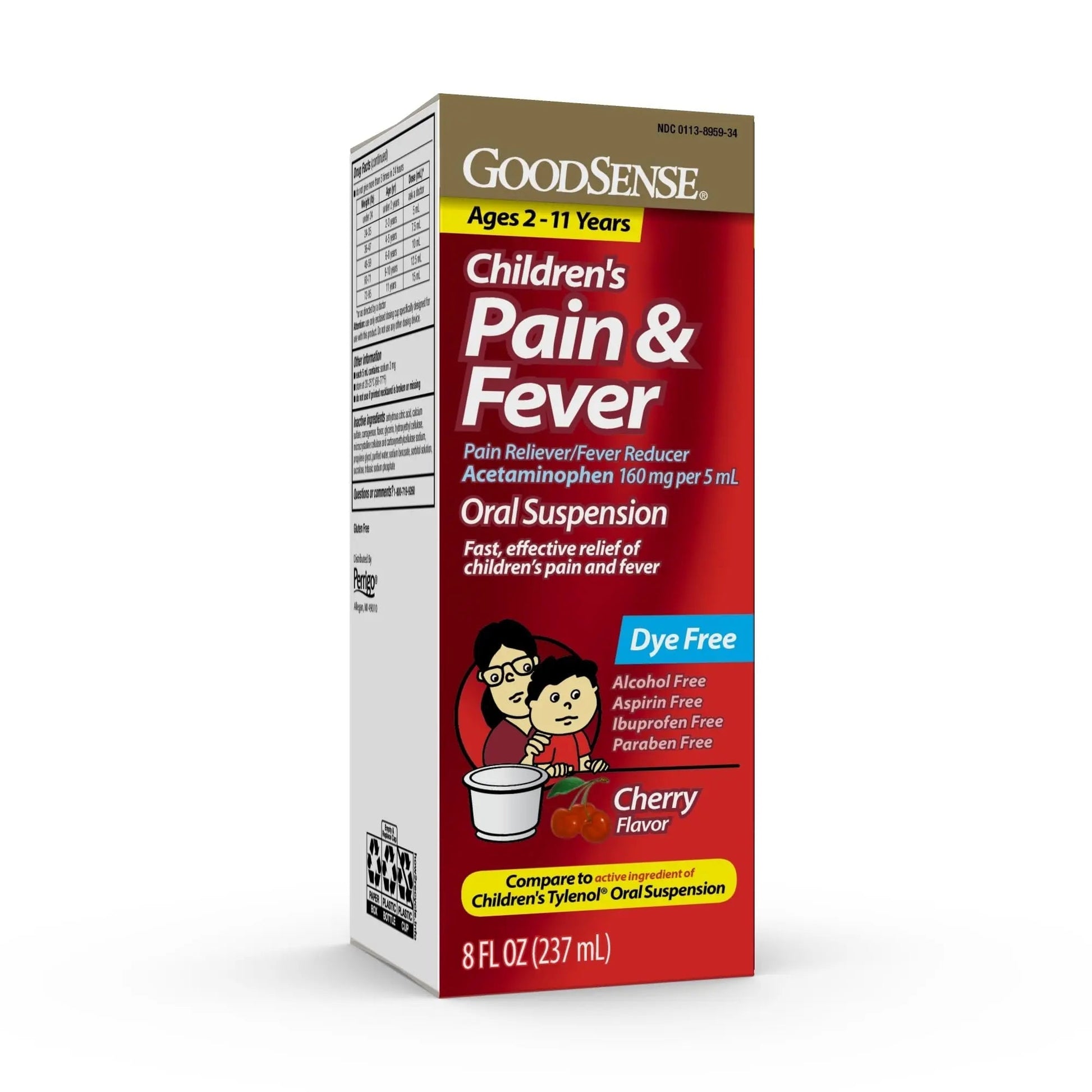 GoodSense Children's Dye-Free, Acetaminophen 160 mg per 5 mL Oral Suspension, Cherry Flavor, 8 FL OZ GoodSense buy supplements canada